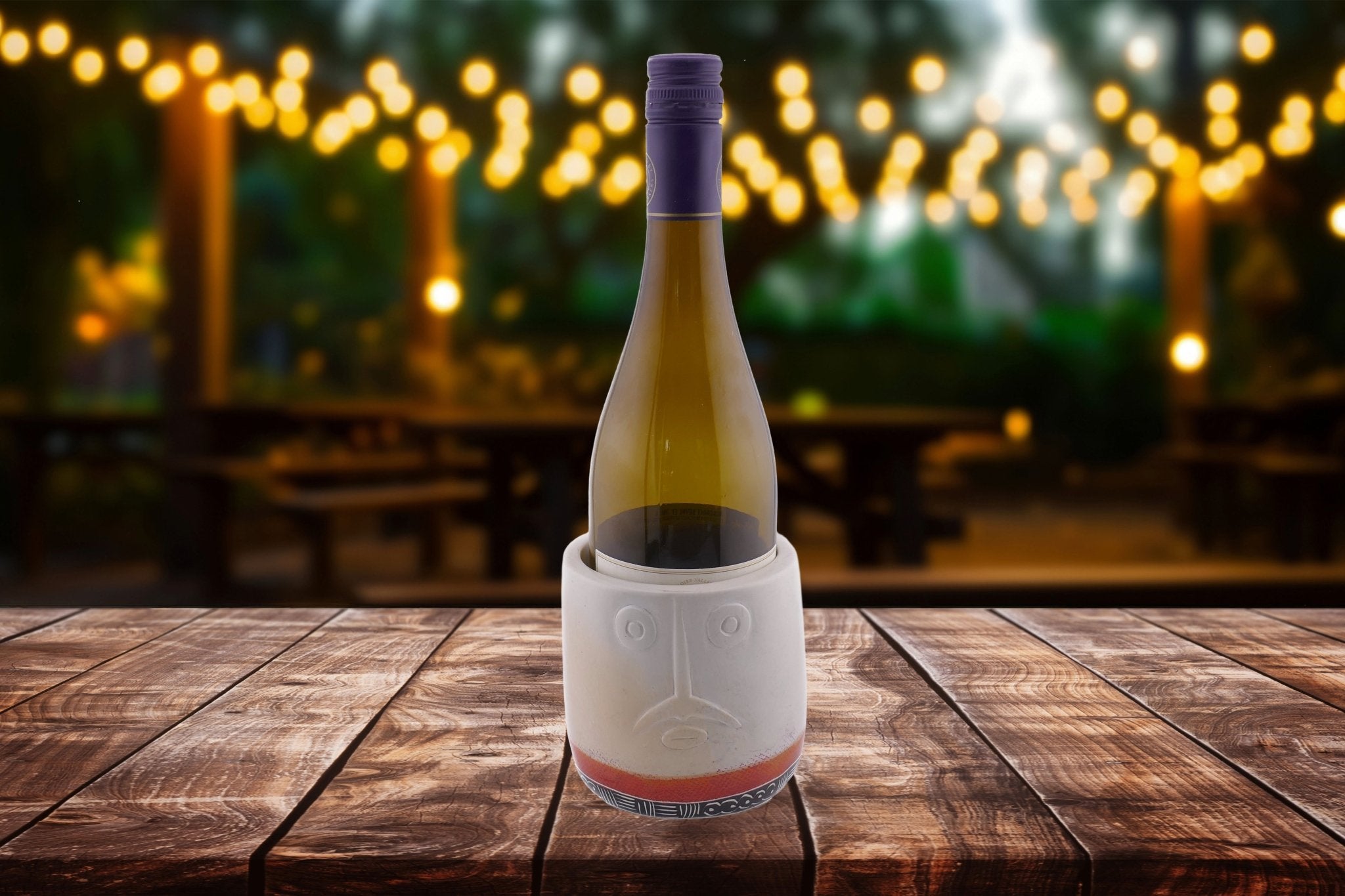 Stone Wine Cooler Maasai Warrior design hand made 15cm and 10cm with Storycard - FriendlyTradingCo