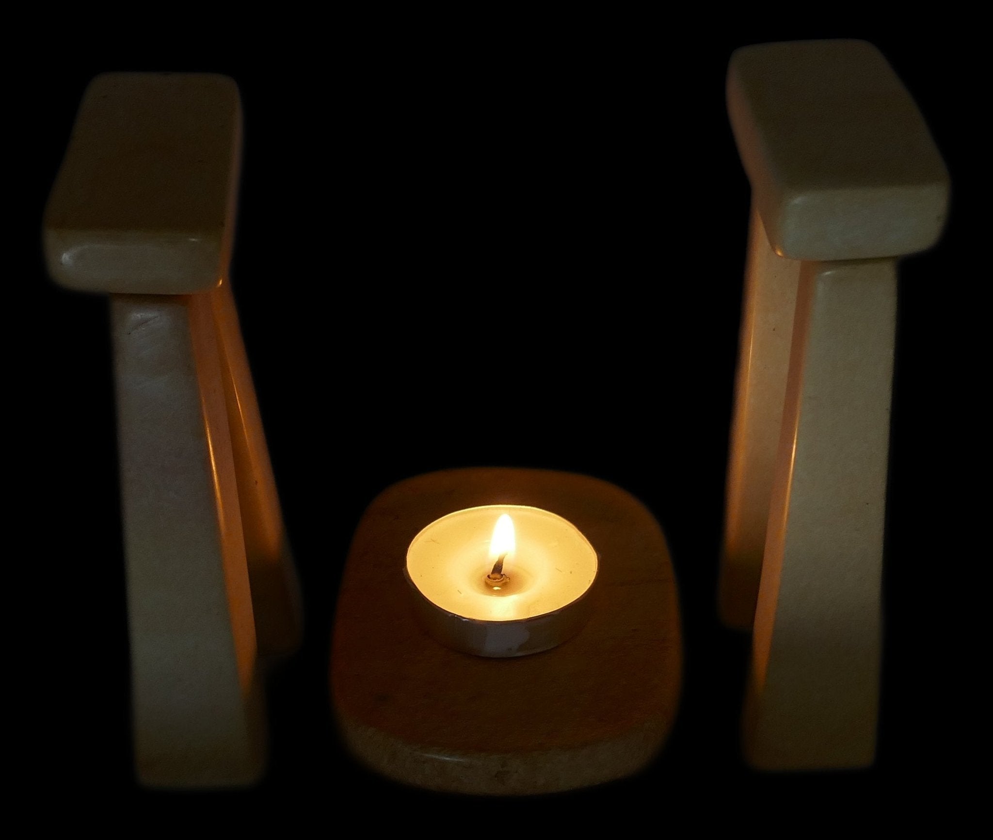 Stonehenge Stone Circle Tealight Holder hand made 11cm Black and White with Storycard - FriendlyTradingCo