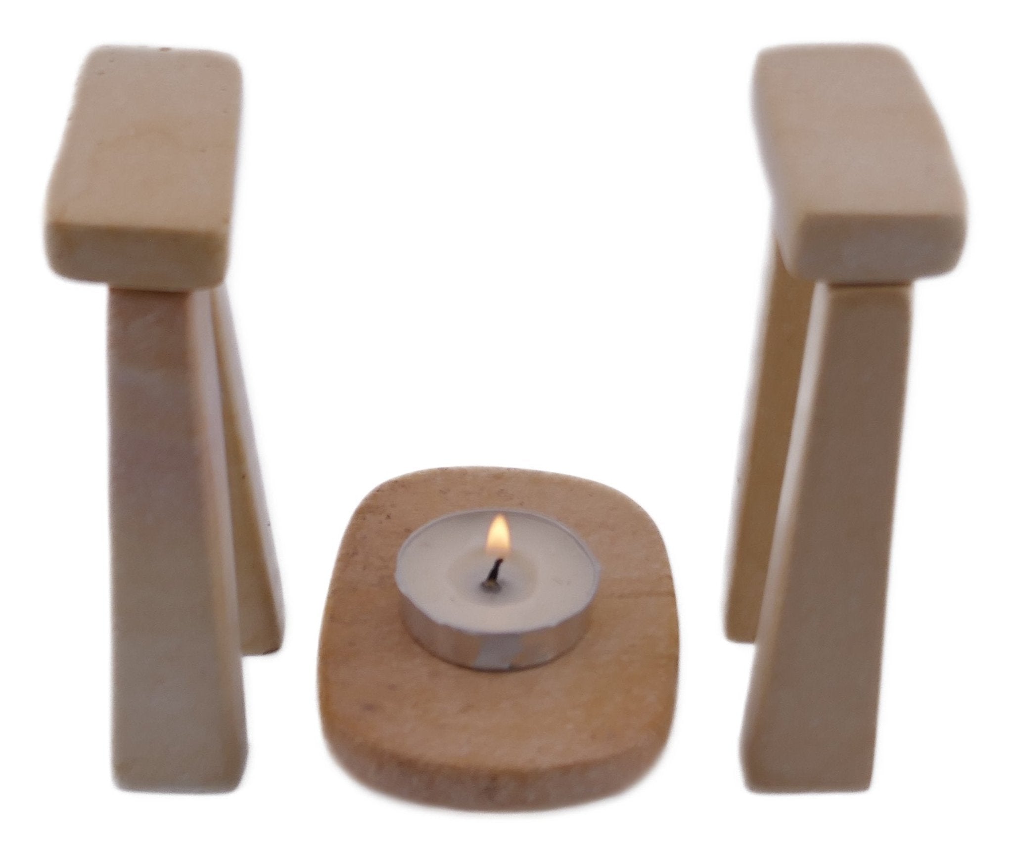 Stonehenge Stone Circle Tealight Holder hand made 11cm Black and White with Storycard - FriendlyTradingCo