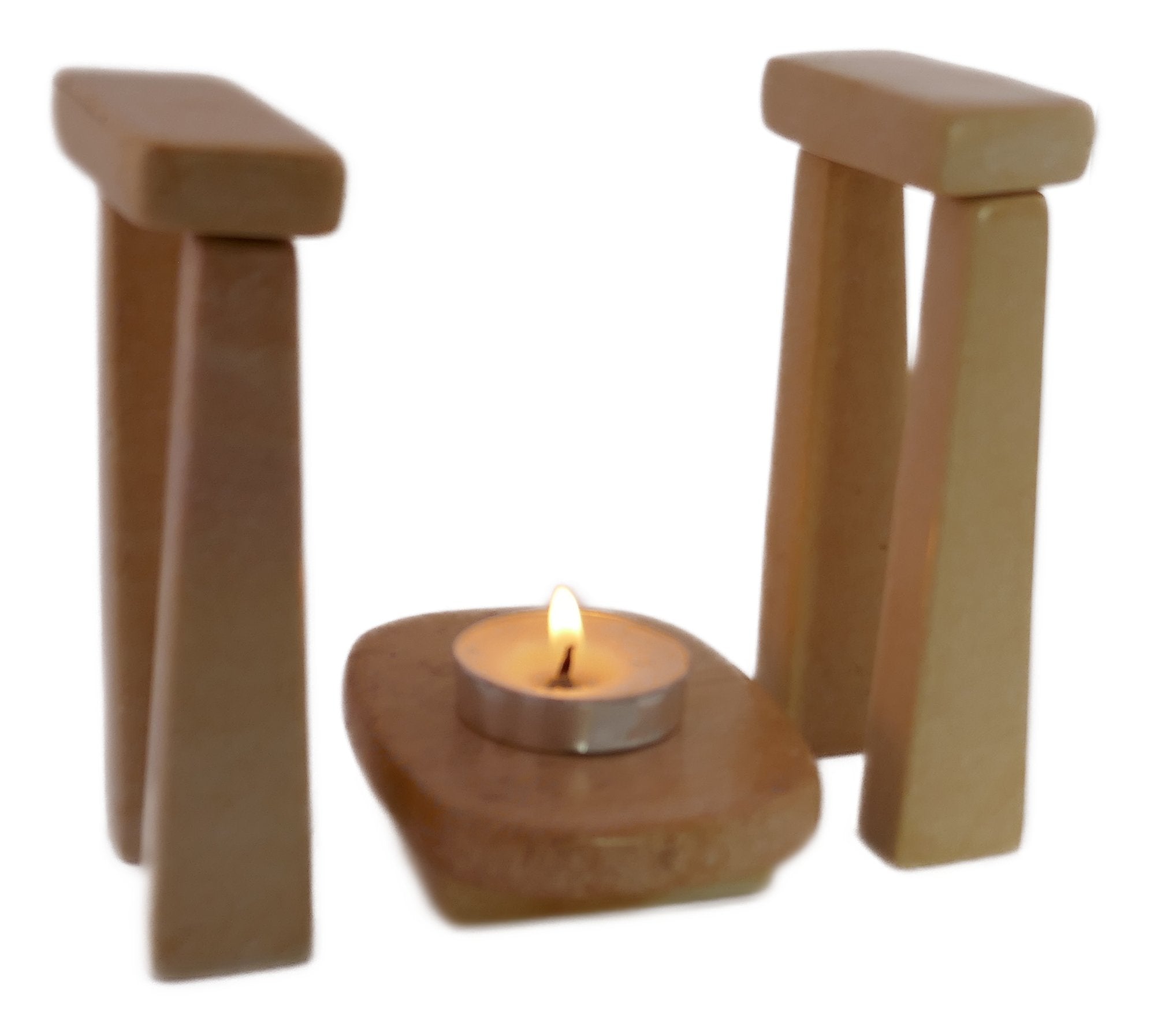 Stonehenge Stone Circle Tealight Holder hand made 11cm Black and White with Storycard - FriendlyTradingCo