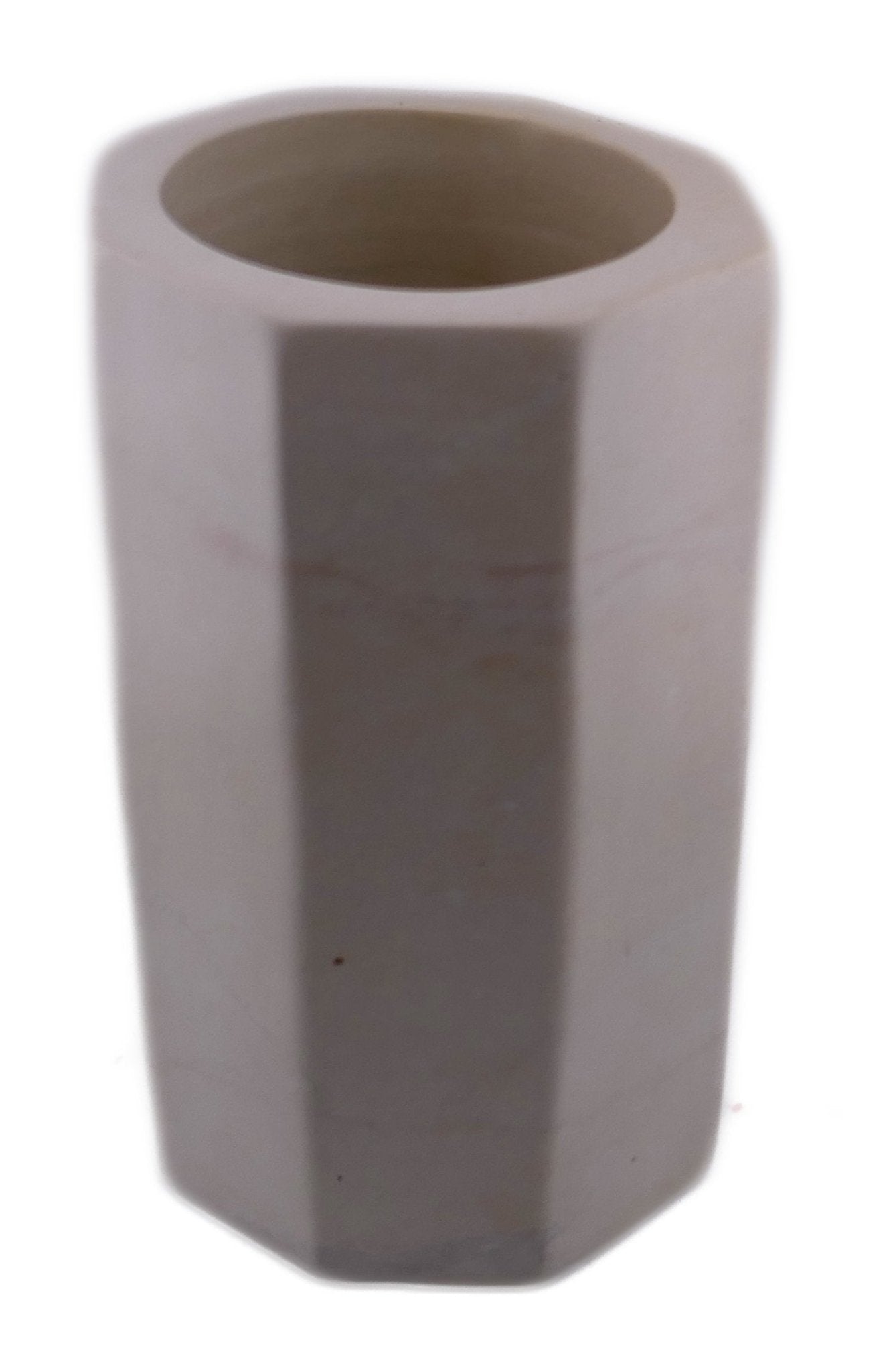 Tall 8 - sided Stone Vase hand made 18cm 2kg with Storycard - FriendlyTradingCo