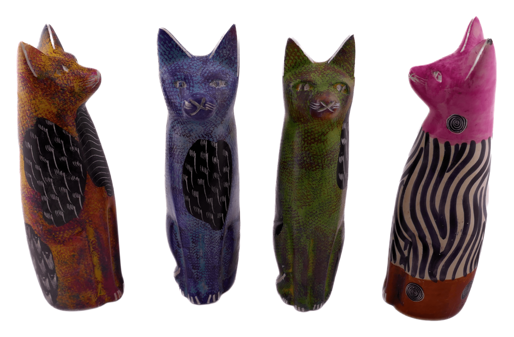 Tall Colourful Cats 10cm with Gift Box & story card - FriendlyTradingCo