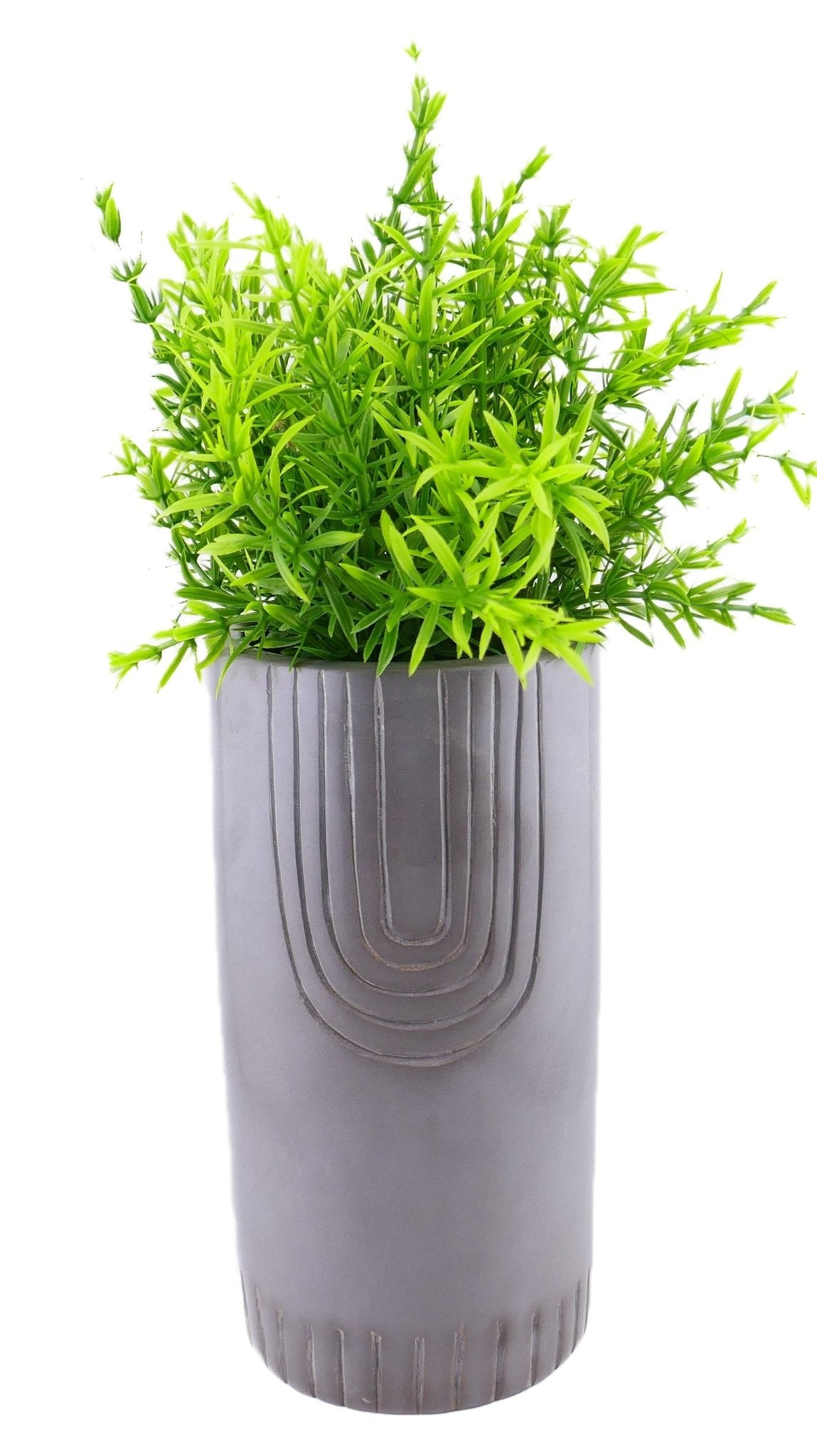 Tall Decorated Stone Pillar Vase hand made 20cm 1.5kg with Storycard - FriendlyTradingCo