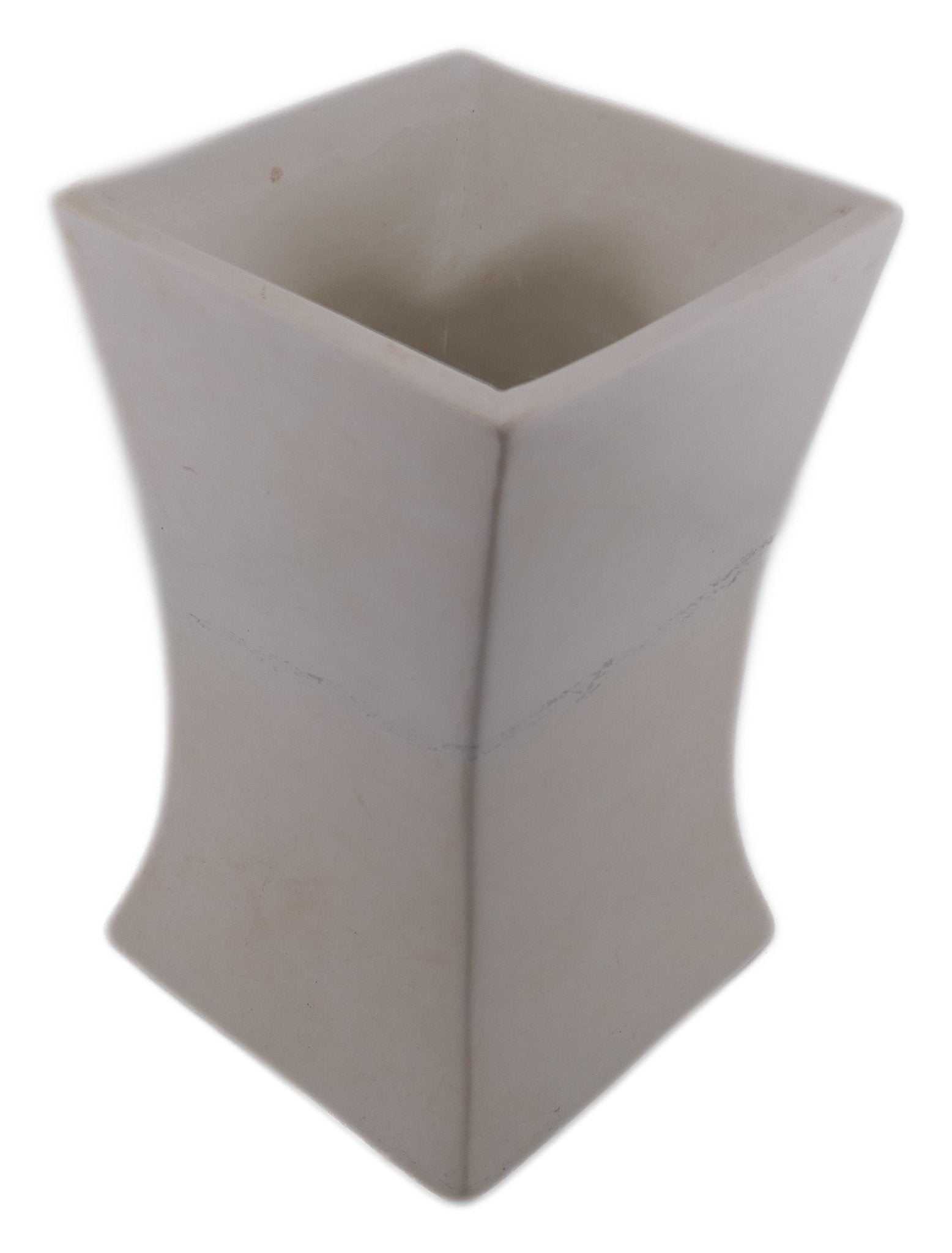 Tall Fluted Stone Pillar Vase hand made 20cm 2kg with Storycard - FriendlyTradingCo