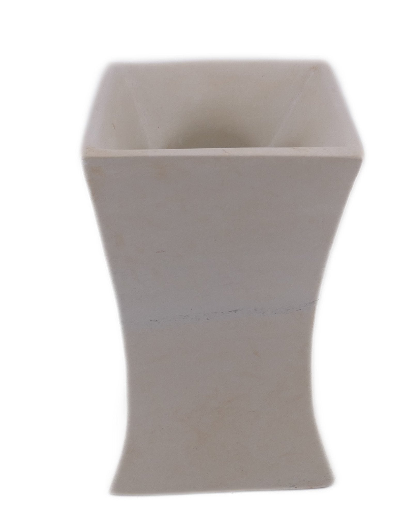 Tall Fluted Stone Pillar Vase hand made 20cm 2kg with Storycard - FriendlyTradingCo