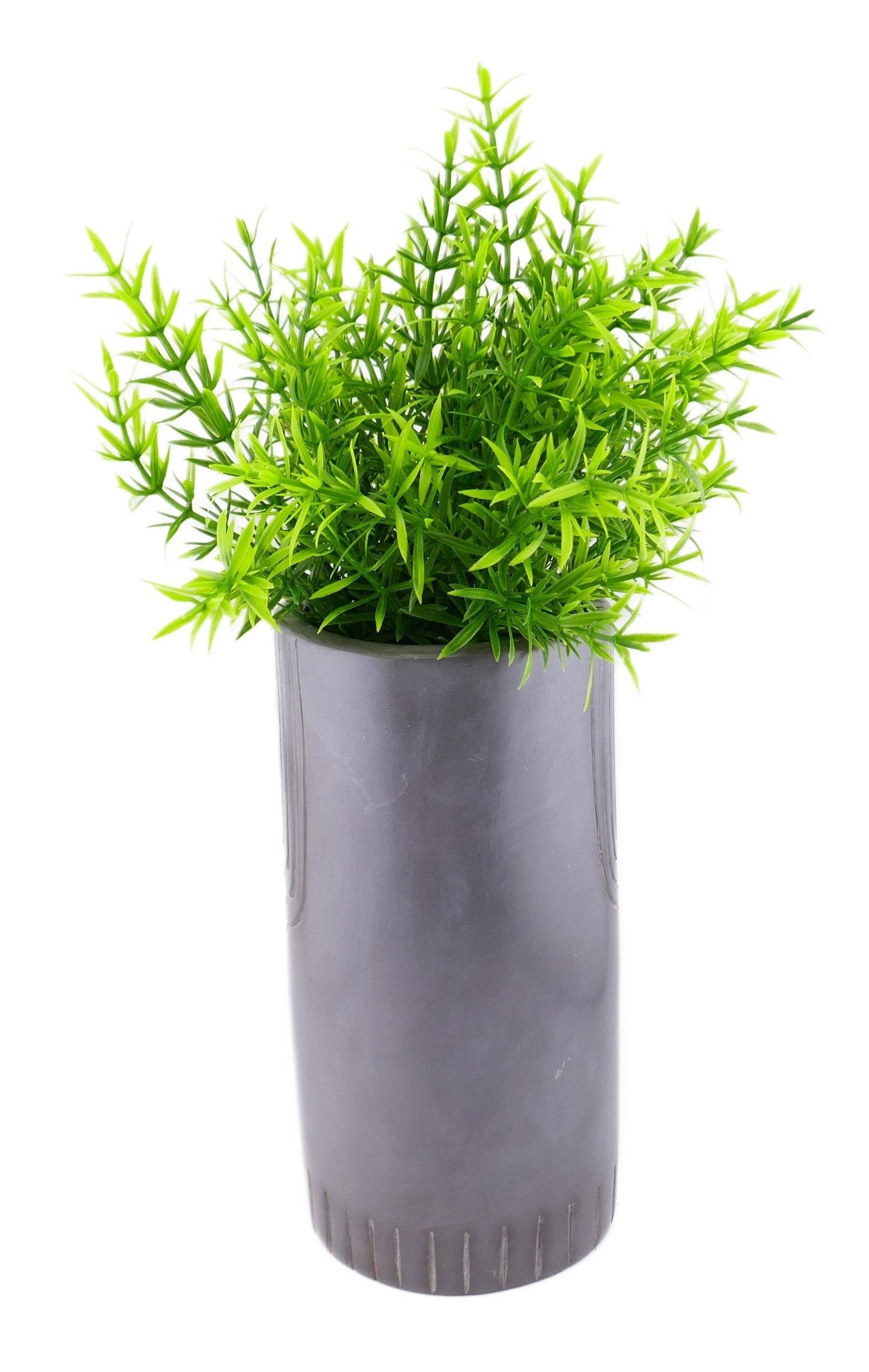 Tall Grey Stone Planter hand made 20 cm with Storycard in two designs - FriendlyTradingCo