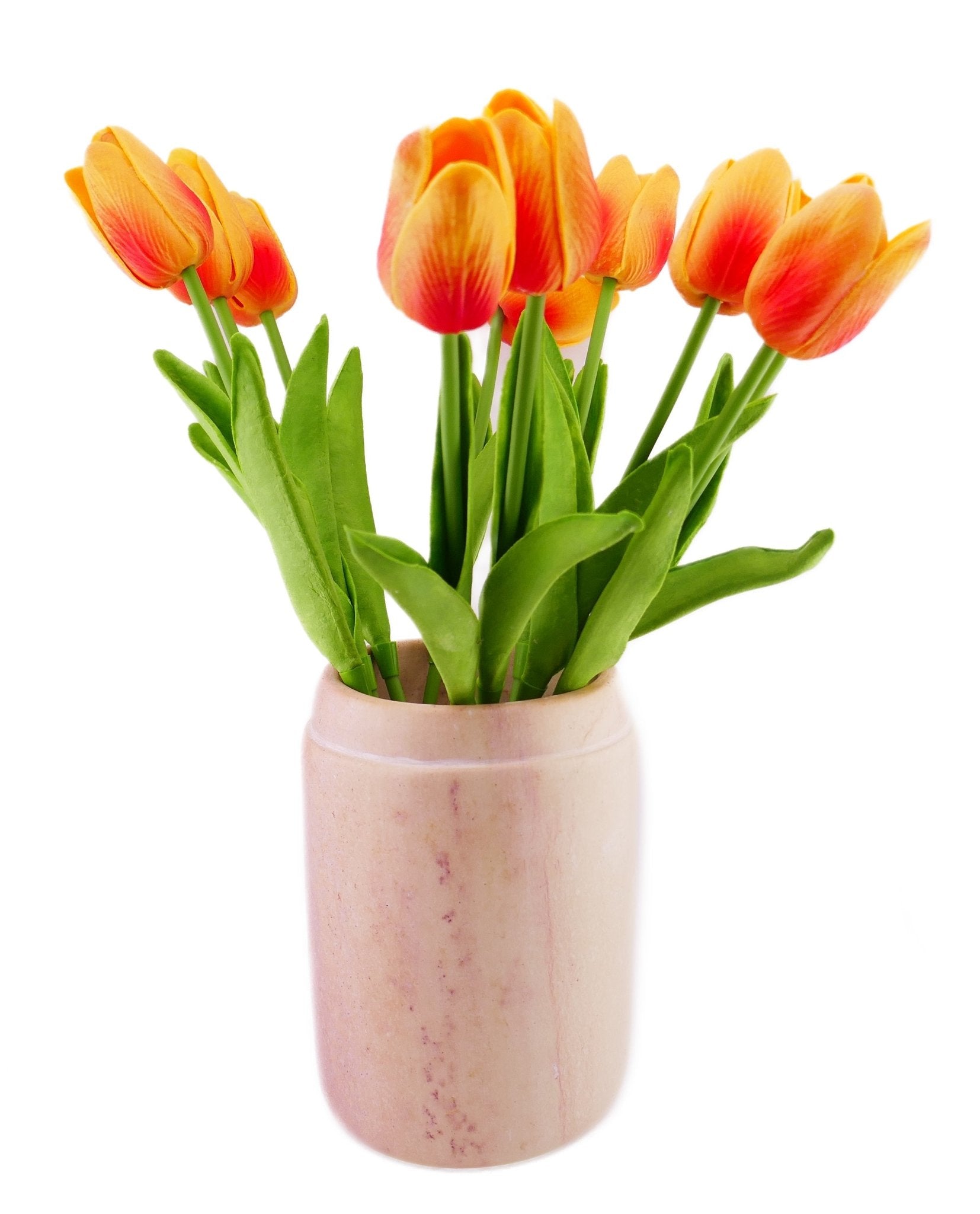 Tall Stone Cottage style Vase with rim hand made 20cm or 14 cm with Storycard - FriendlyTradingCo
