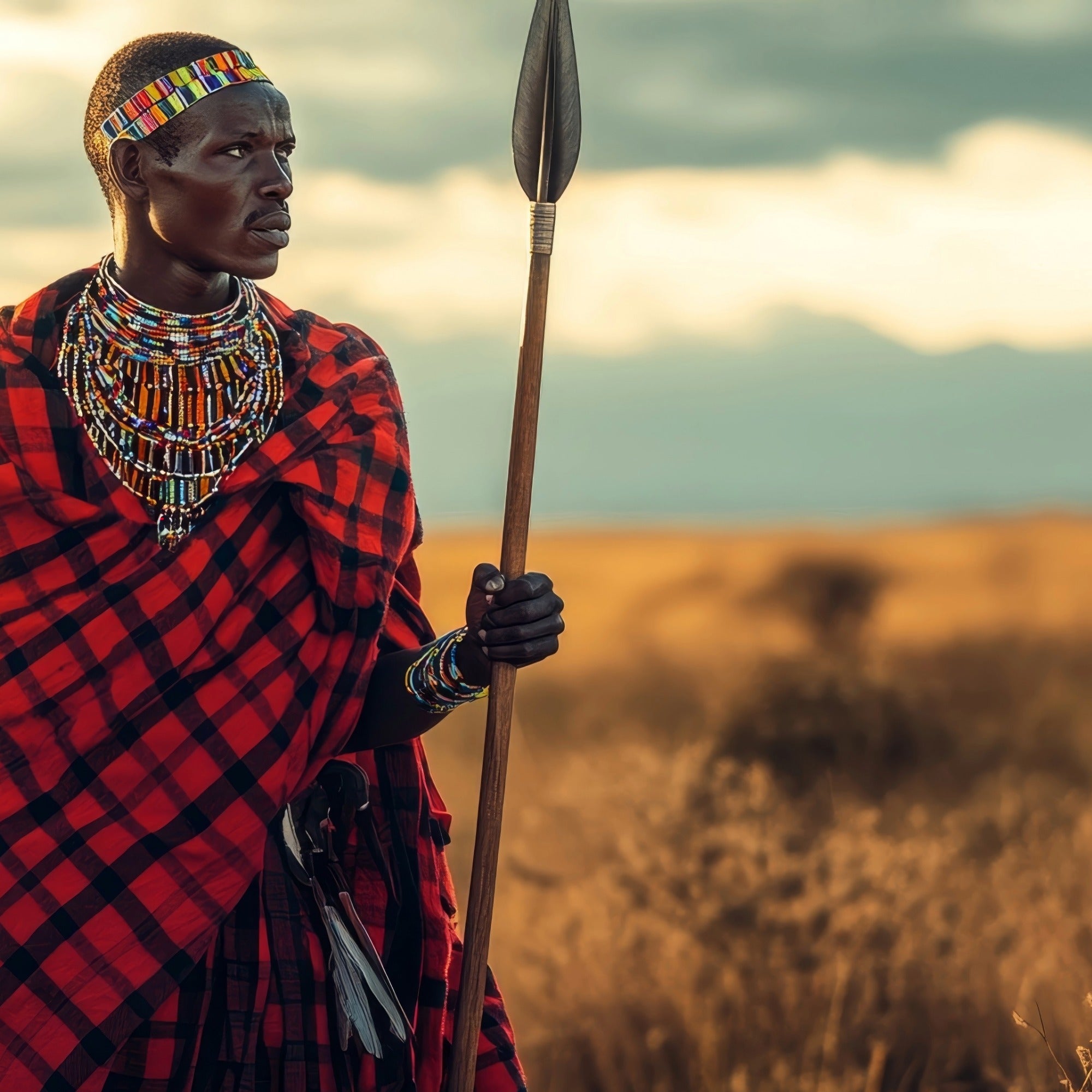 Tall Stone Wine Cooler African warrior face design hand made 20cm with Storycard - FriendlyTradingCo