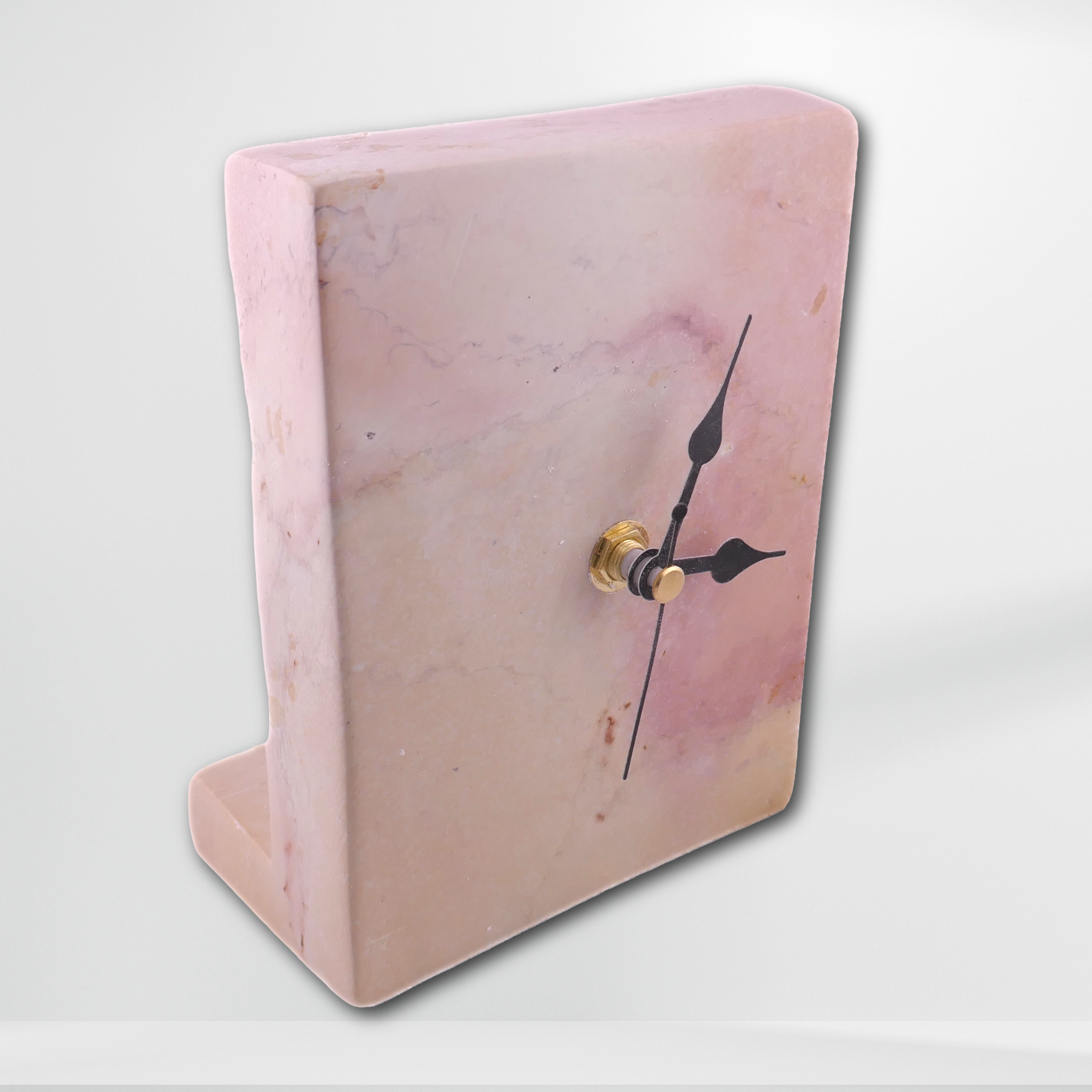 Hand‑Carved Soapstone Standing Clock – African Design, Solid Natural Stone, Quartz Movement, 1.3 kg Freestanding Home Décor