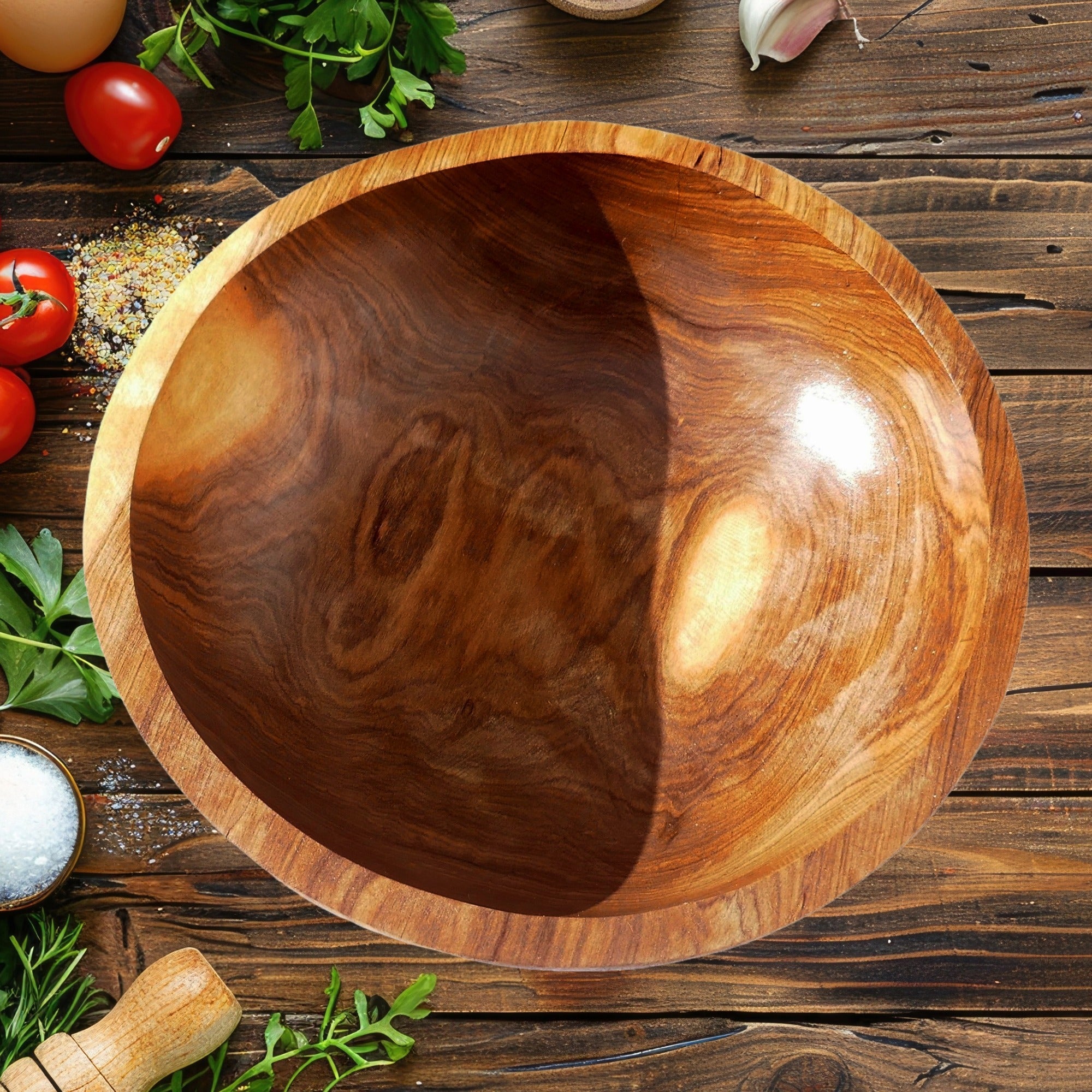 Wild Olivewood Bowl // Fruit Bread Salad Snack Bowl 11 inch 28 cm // with storycard - FriendlyTradingCo