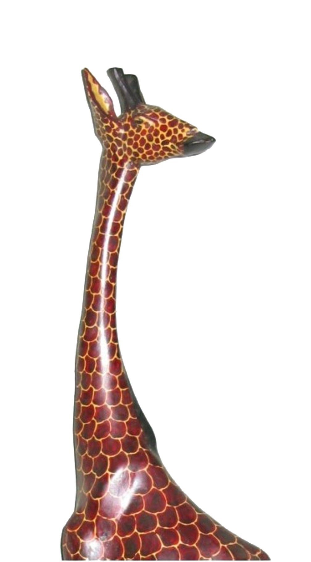 African Giraffe Carving in Wood Choose Size 4 foot (120 cm) / 3 foot (90 cm) / 2 foot (60 cm) Tall - FriendlyTradingCo