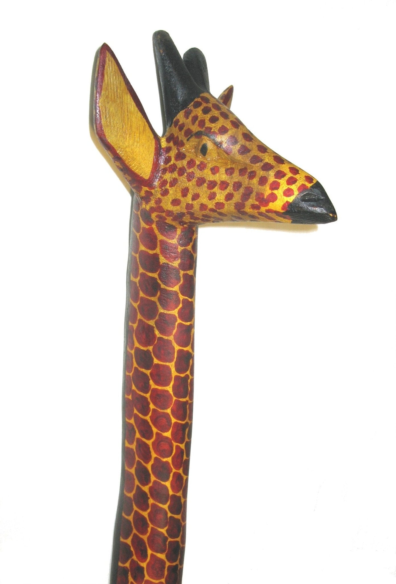 African Giraffe Carving in Wood Choose Size 4 foot (120 cm) / 3 foot (90 cm) / 2 foot (60 cm) Tall - FriendlyTradingCo