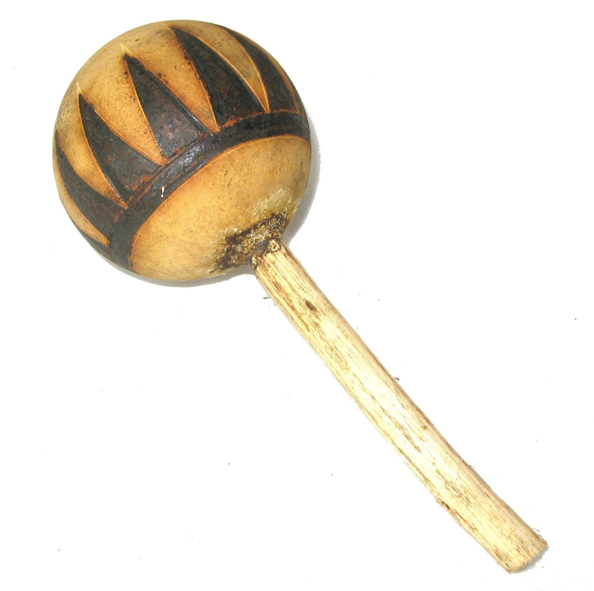 African Gourd Rattle Maraca Shaker Hand crafted - Shake to the Music! - FriendlyTradingCo