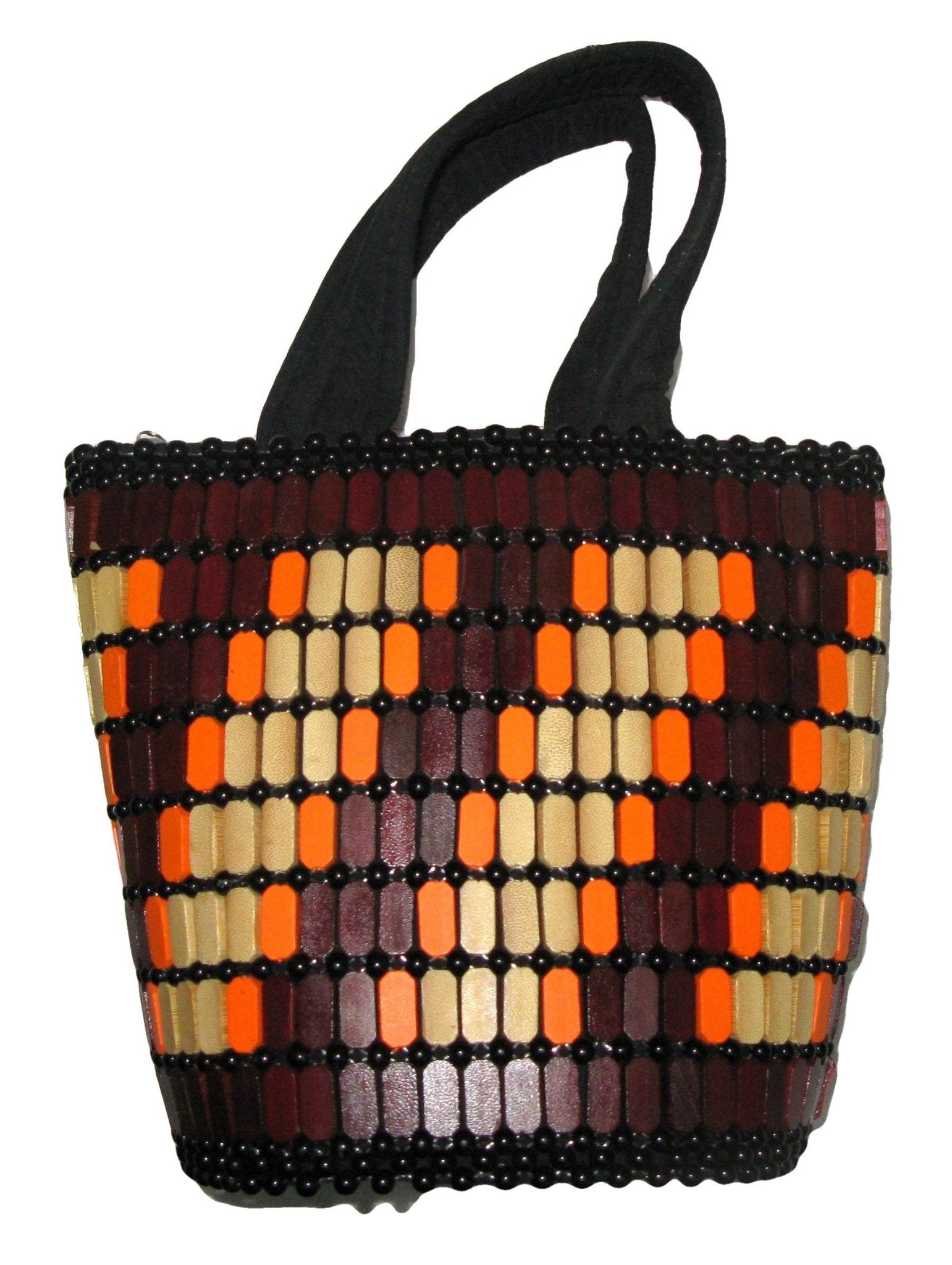 African Leather Beaded Bag - Wooden Beads, Handbag, Tote, Bucket Bag, Summer Bag various designs - FriendlyTradingCo