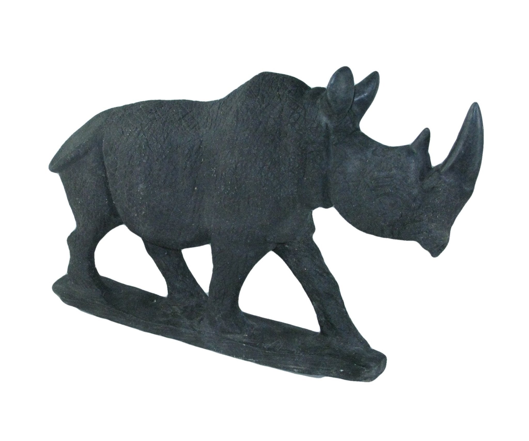 African Rhino Stone Sculpture by Zimbabwe artists 22cm 3kg - FriendlyTradingCo