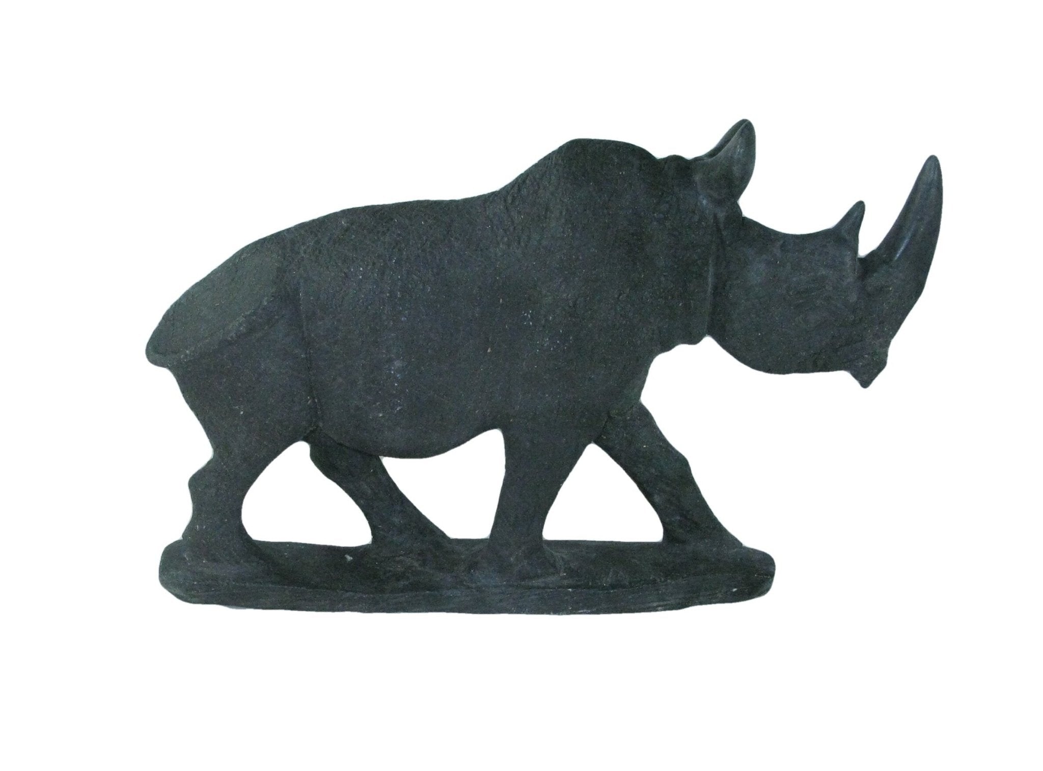 African Rhino Stone Sculpture by Zimbabwe artists 22cm 3kg - FriendlyTradingCo