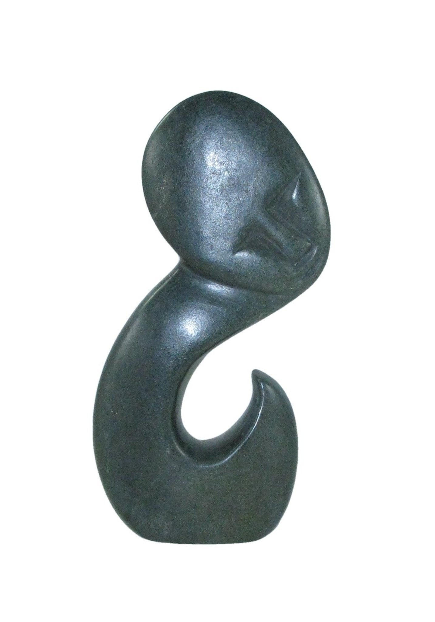 African Shona Thinker Sculpture in Serpentine Stone 15 cm Fair Trade African Art - FriendlyTradingCo