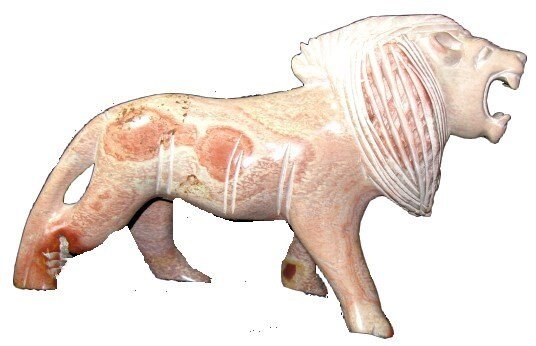 African Stone Lion Sculpture Fairly Traded 20cm or 10 cm - Natural Stone Design - FriendlyTradingCo