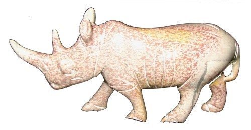 African Stone Rhino Sculpture Fairly Traded 20cm - Natural Stone Design with storycard - FriendlyTradingCo