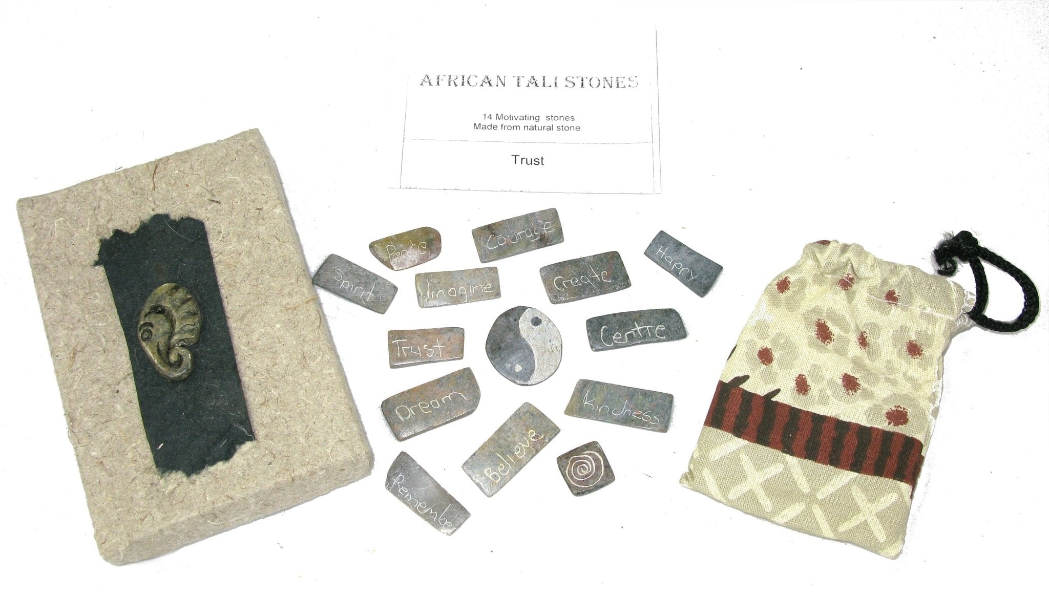 African Tali - Stones Daily Spiritual Alignment Set Gemstone Crystal Therapy 14 Motivating Stones Trust Friendship Courage Dream Happy Create - FriendlyTradingCo