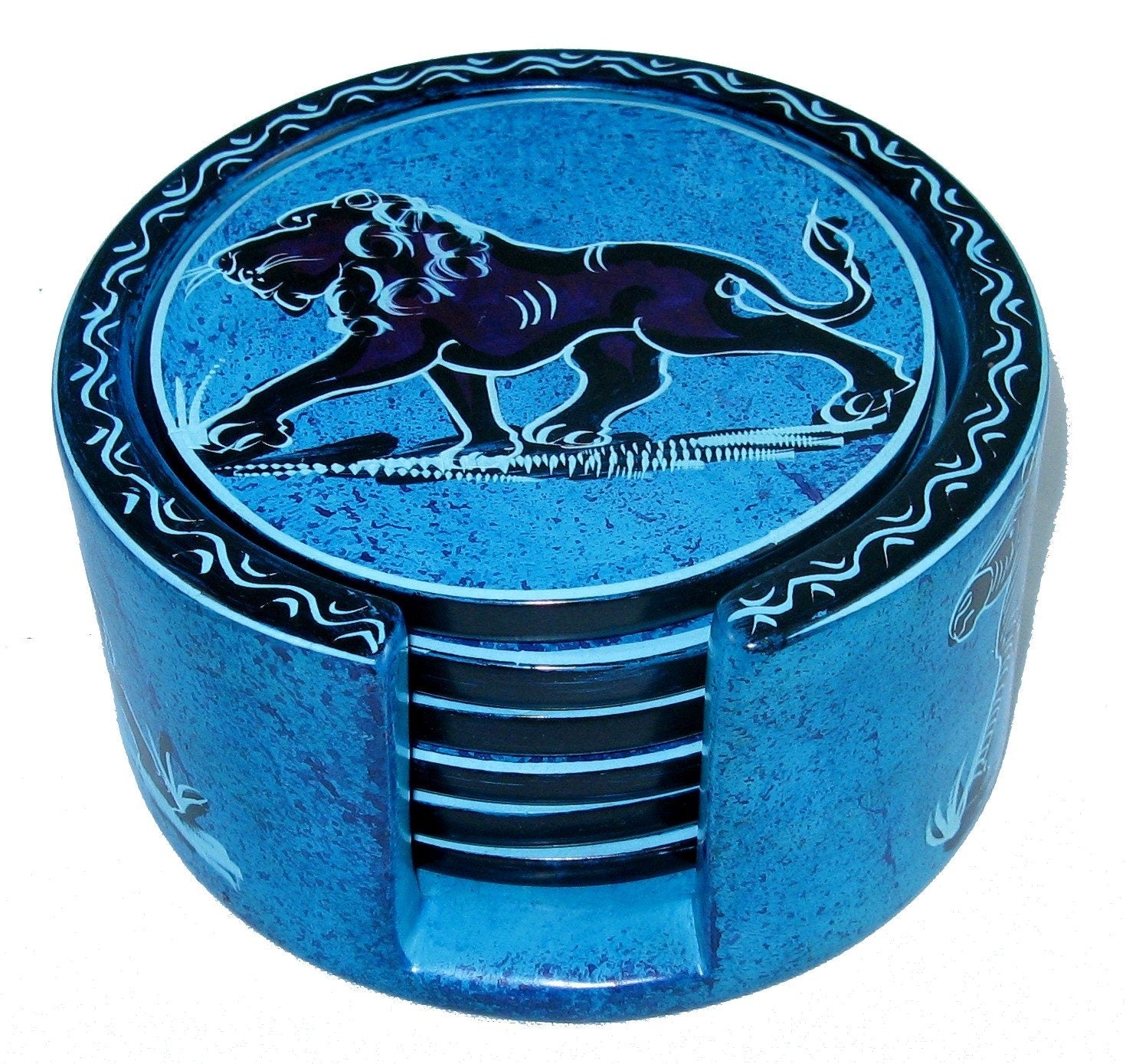 African Wild Animal Design Hand Crafted Set of 6 Stone Drinks Coasters with Storycard Choose your Design - FriendlyTradingCo