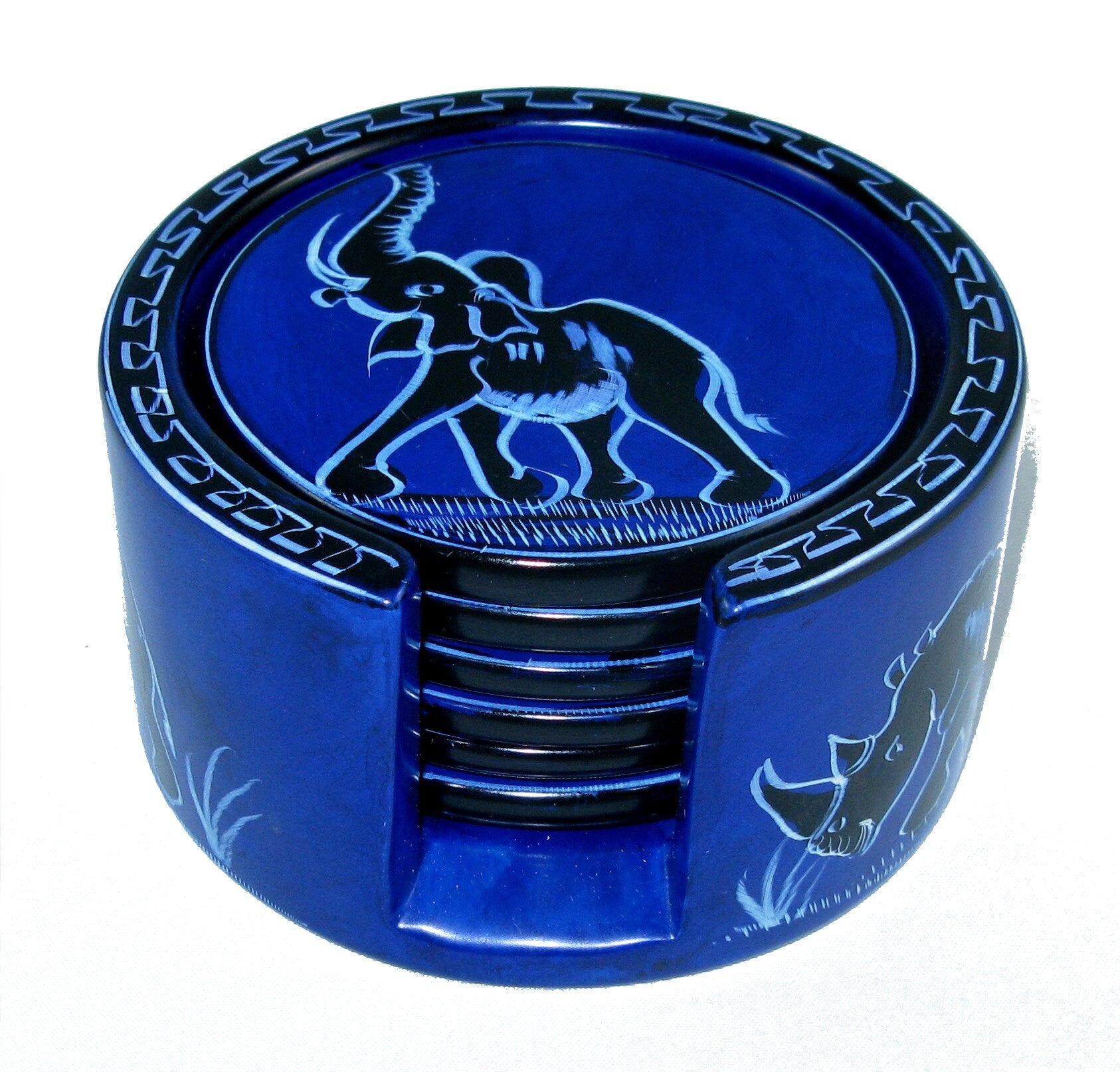 African Wild Animal Design Hand Crafted Set of 6 Stone Drinks Coasters with Storycard Choose your Design - FriendlyTradingCo