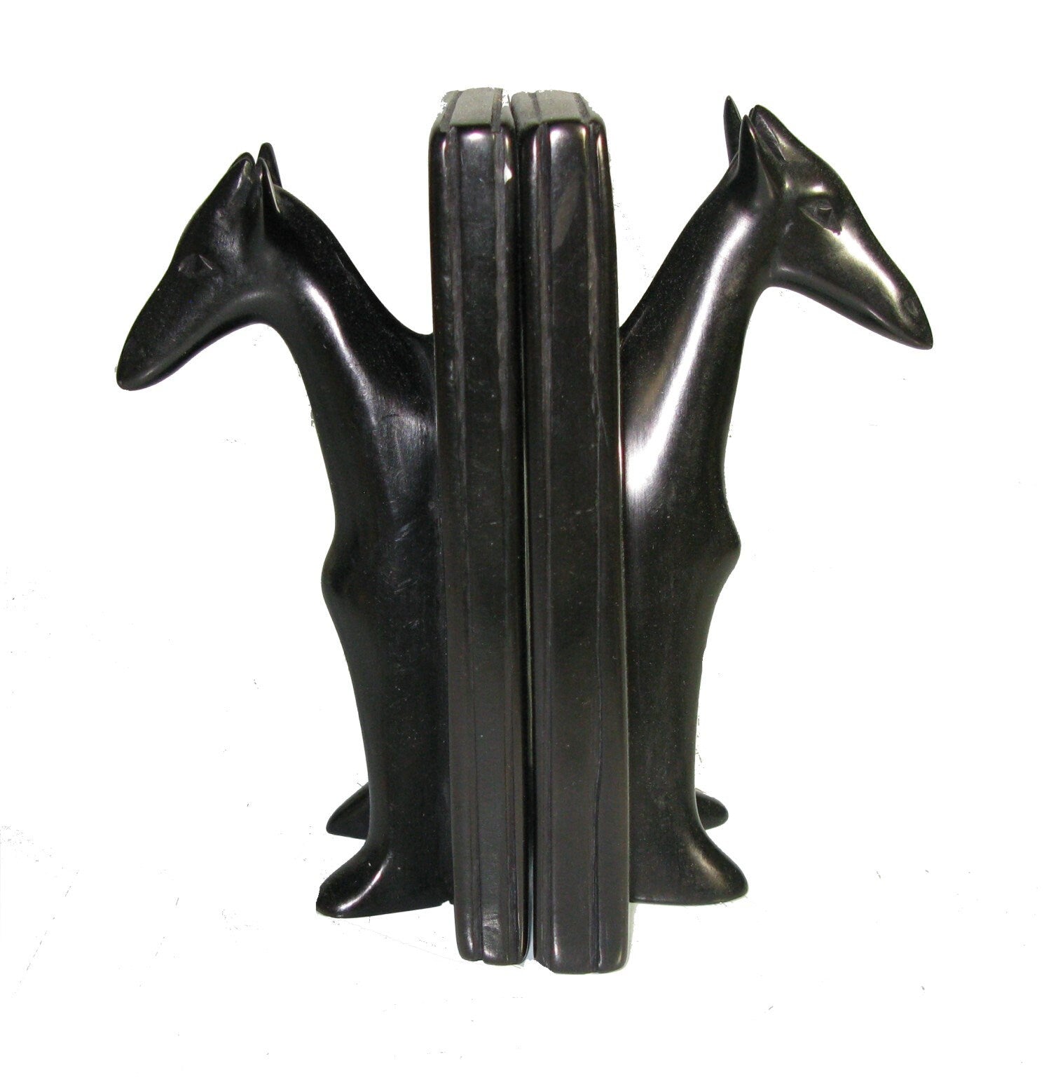 African Wildlife Bookends - Stone Sculptures 15cm / 6 inch - Dolphin Elephant Rhino Giraffe Lion Handcrafted in Stone with Story - card - FriendlyTradingCo