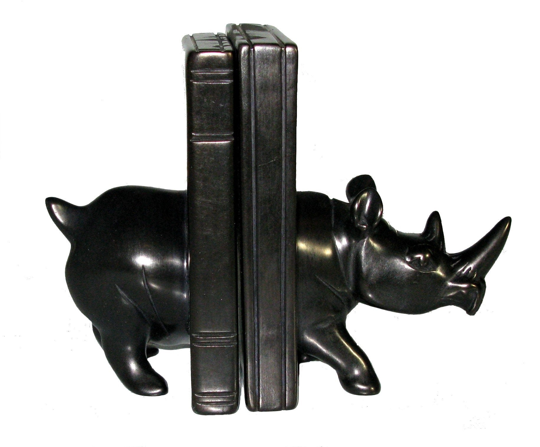 African Wildlife Bookends - Stone Sculptures 15cm / 6 inch - Dolphin Elephant Rhino Giraffe Lion Handcrafted in Stone with Story - card - FriendlyTradingCo