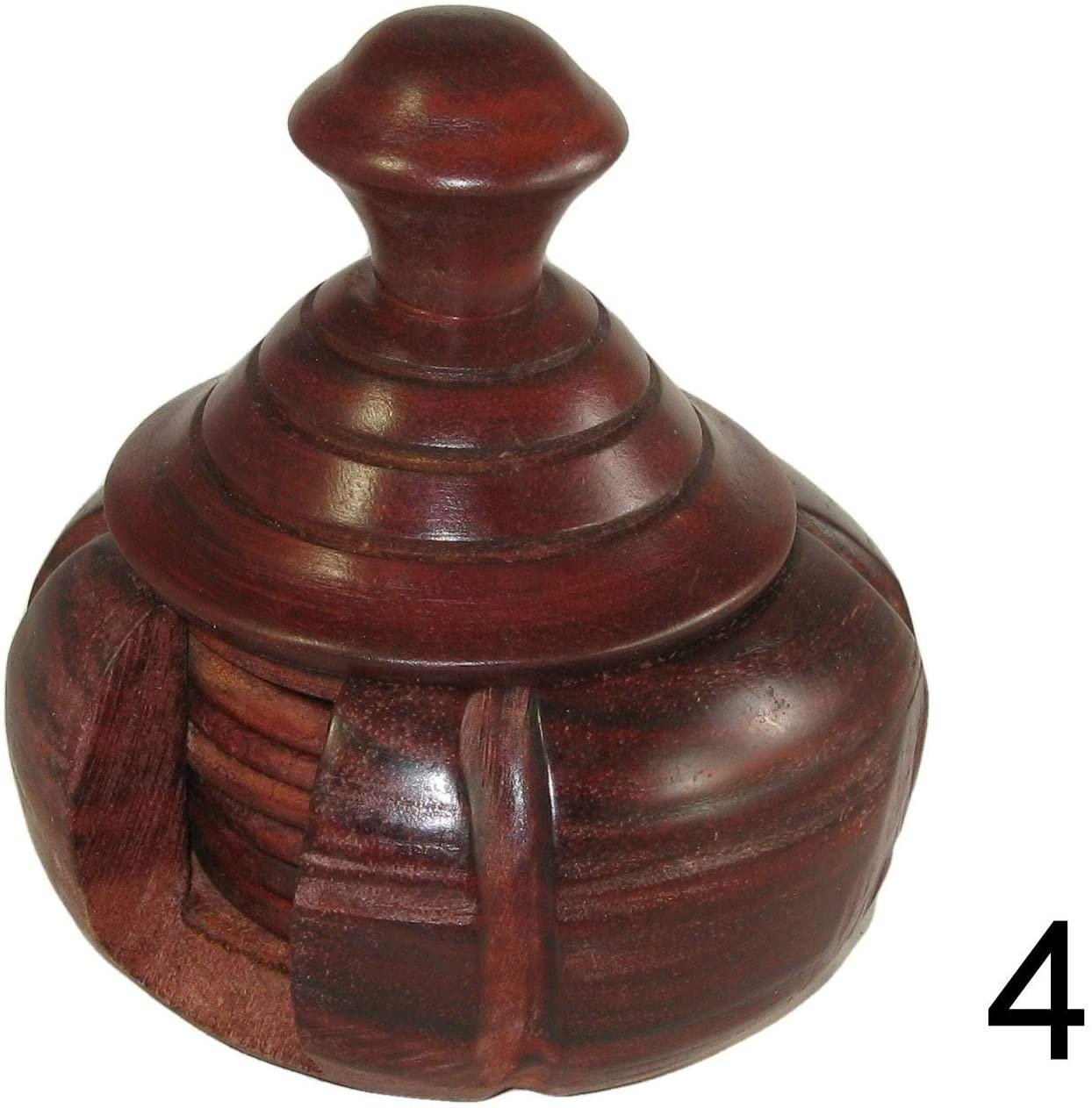 African Wooden Coasters - African Hut Design - Hand Crafted in Senegal - Coasters 6 cm / 2.5 inch - FriendlyTradingCo