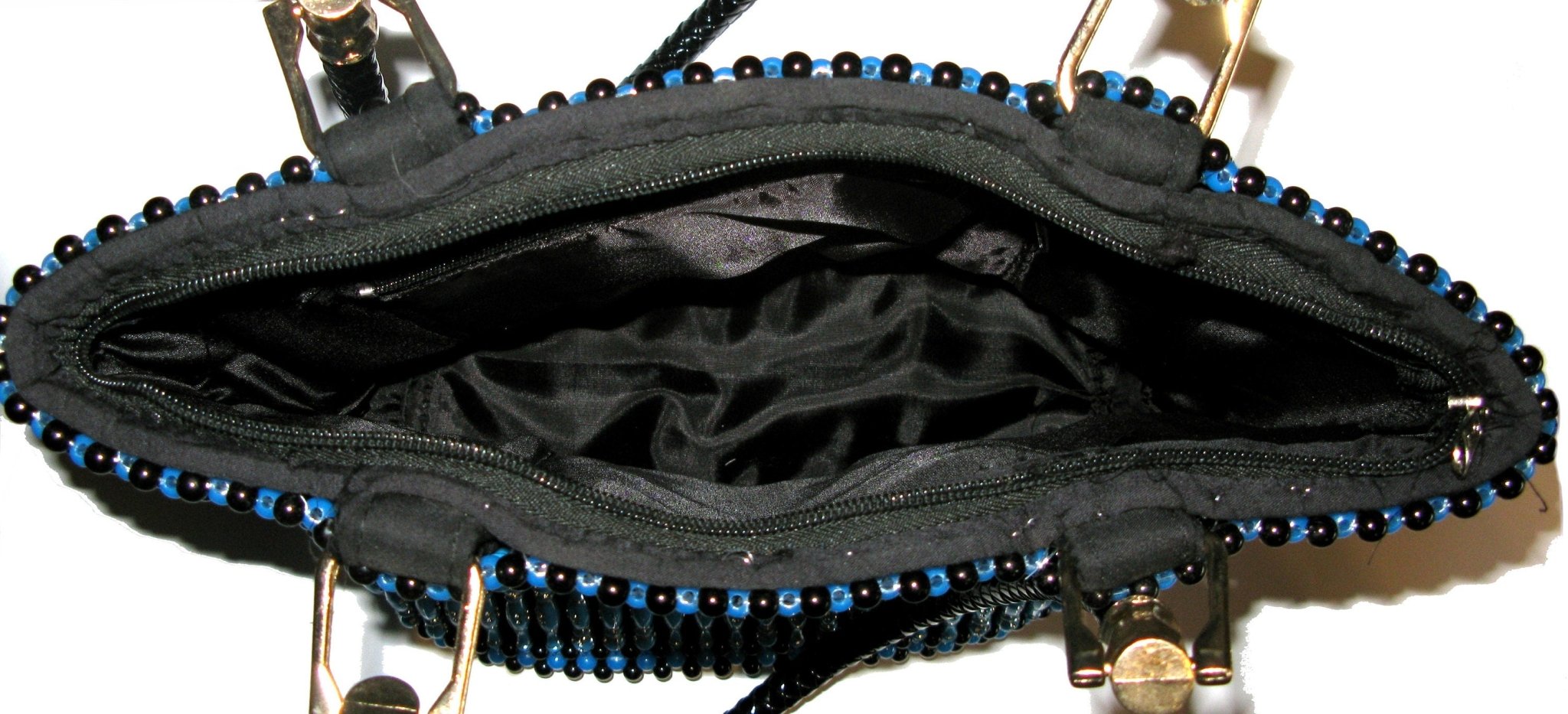 Beaded Leather Fashion Tote Handbag Bag - Massai design - 33 x 26cm Lined with Zipped Pocket - FriendlyTradingCo