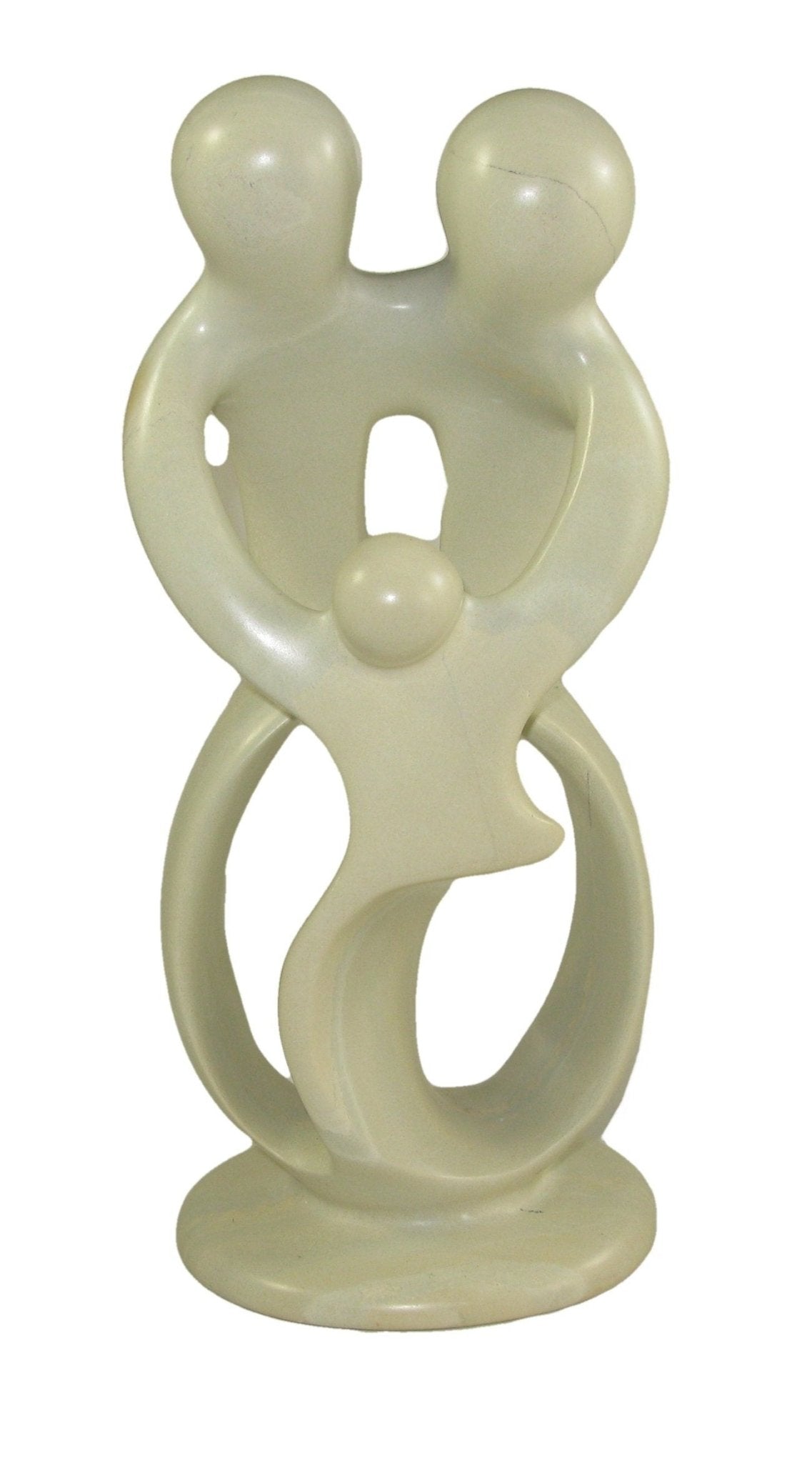 Family Stone Sculpture 20cm - Family of 3,4,5 and 6 Handcrafted African Art with Storycard - FriendlyTradingCo