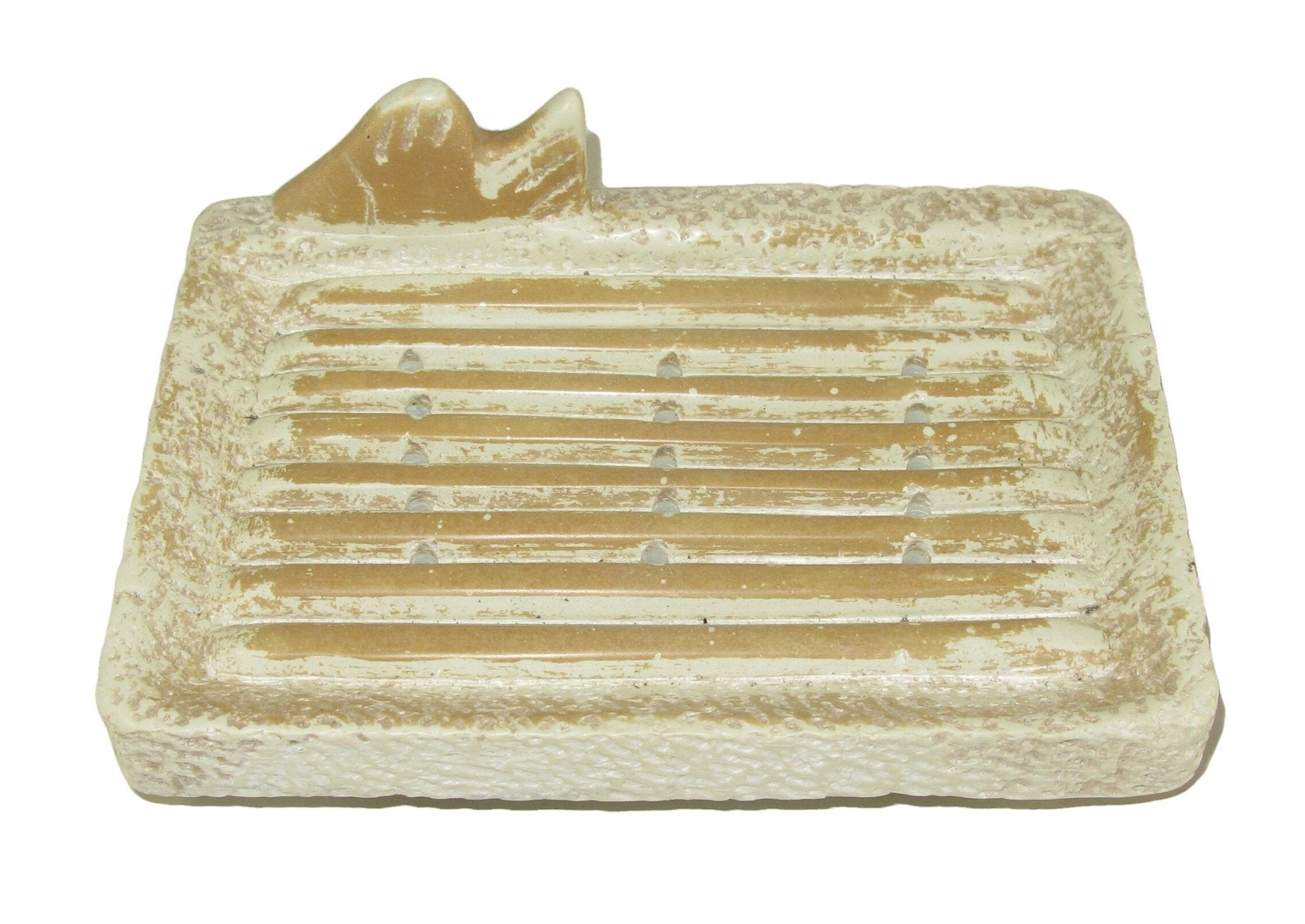 Hand Crafted Stone Soap Dish - Natural or Fish decoration variations with Story - card - FriendlyTradingCo