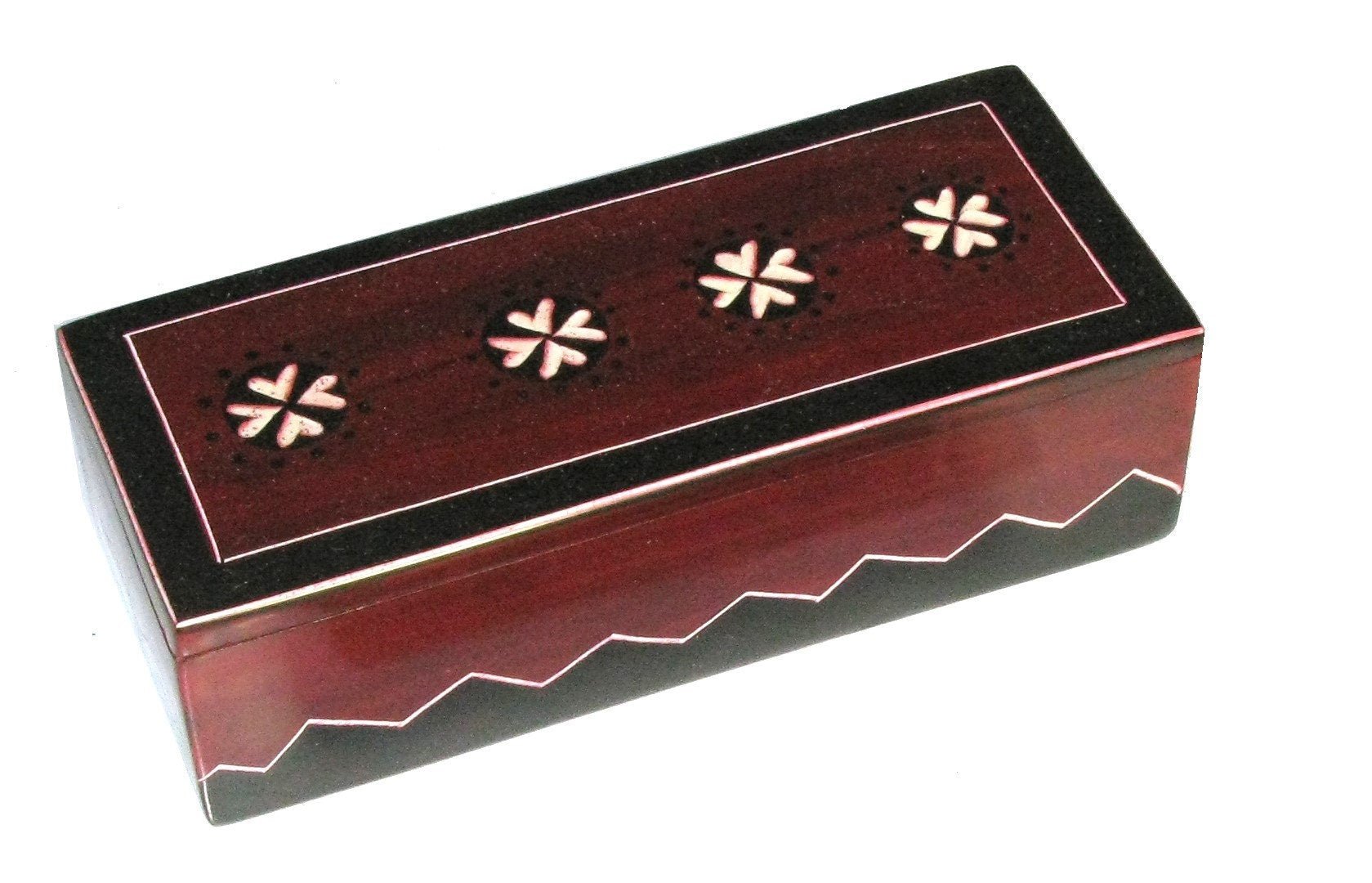 Handcrafted Stone African Flower Design Jewellery Box Small & Medium sizes with Storycard - FriendlyTradingCo