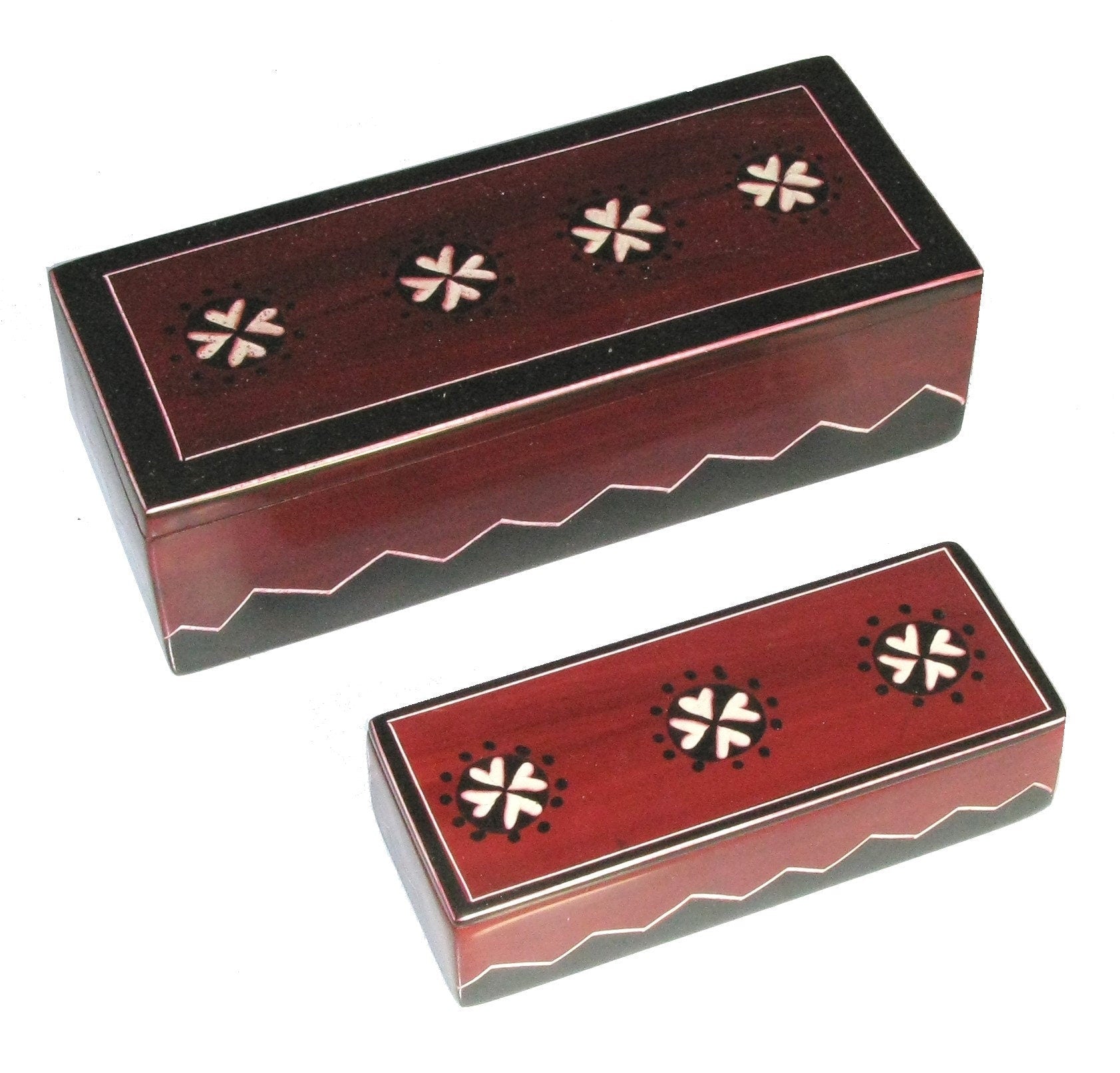 Handcrafted Stone African Flower Design Jewellery Box Small & Medium sizes with Storycard - FriendlyTradingCo