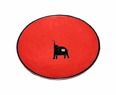 Handcrafted Stone Fruit Bowl 10 inch / 20 cm Elephant design - Red or Orange - FriendlyTradingCo