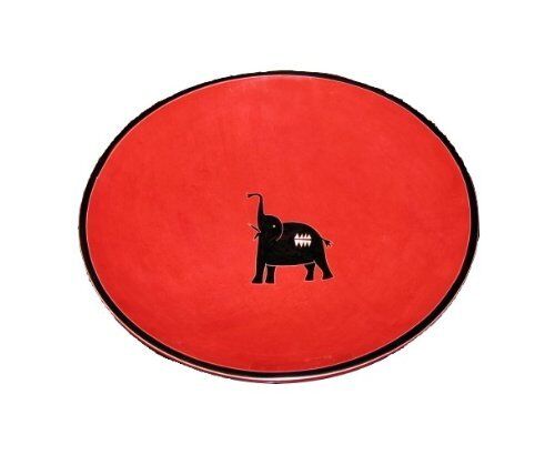 Handcrafted Stone Fruit Bowl 10 inch / 20 cm Elephant design - Red or Orange - FriendlyTradingCo