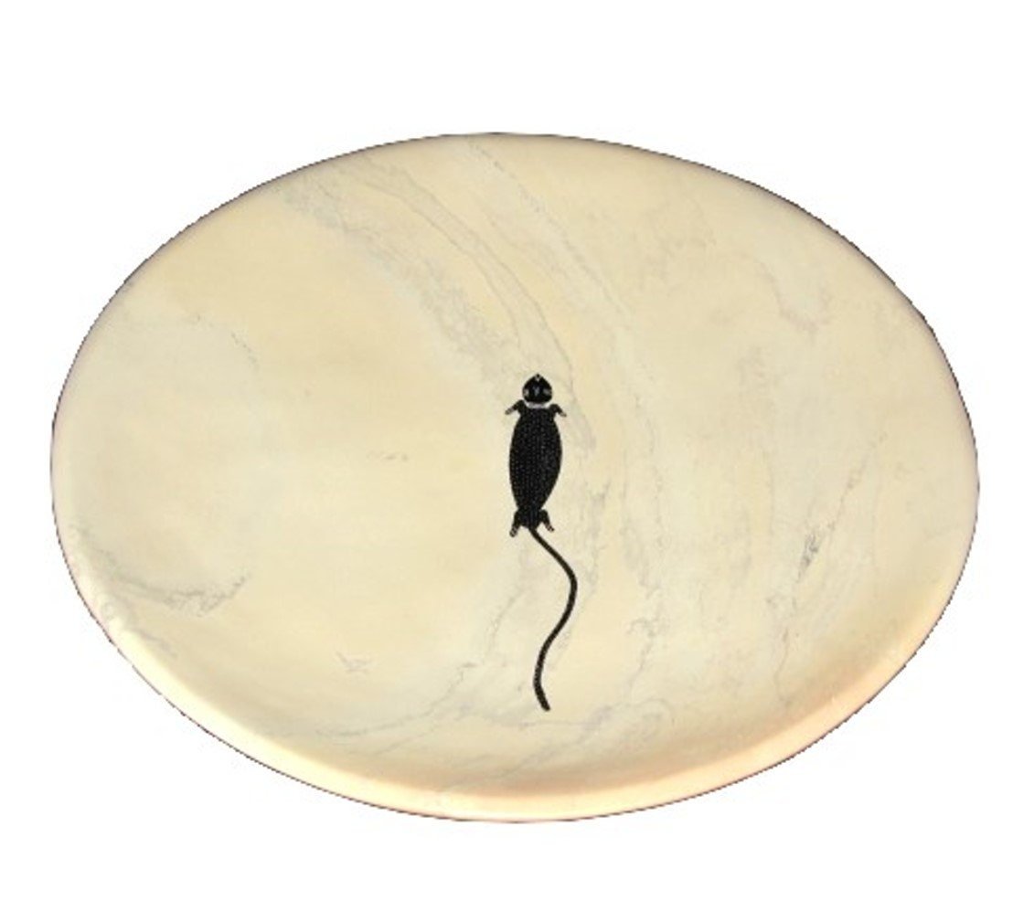 Handcrafted Stone Fruit Bowl Gecko Design 10" / 25 cm with Storycard - FriendlyTradingCo