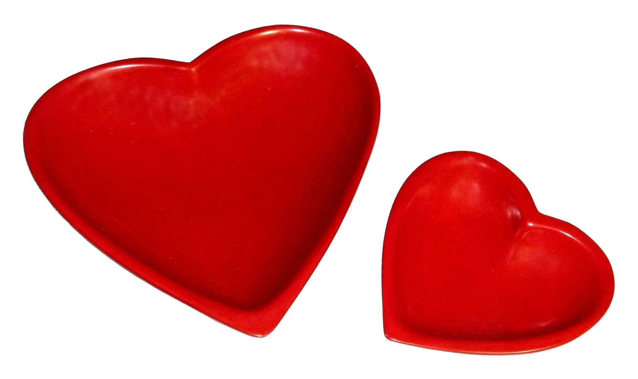 Handcrafted Stone Heart Dish - Valentines Heart Design Stone 10 cm & 12 cm with Story - card Create your Pair! - FriendlyTradingCo