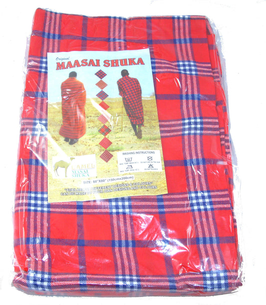 African Maasai Shuka Ethnic Throw Blanket Beach BBQ Picnic Blanket Garden Tablecloth Home Decor Urban Wear Wrap 60x80 inch / 150 x 200 cm