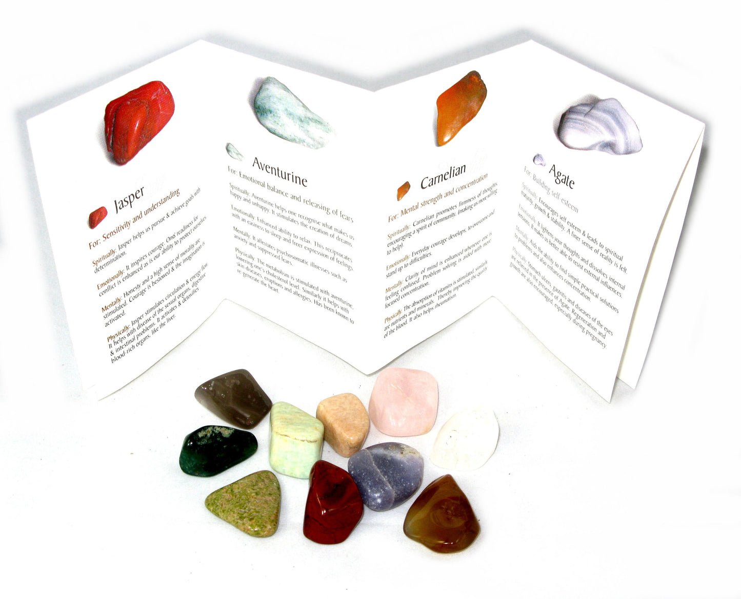 Touchstones of Africa African Healing Gemstones Spriritual Alignment 10 Healing Stones Guide Box Jasper + Aventurine + Carnelian + 7 more!