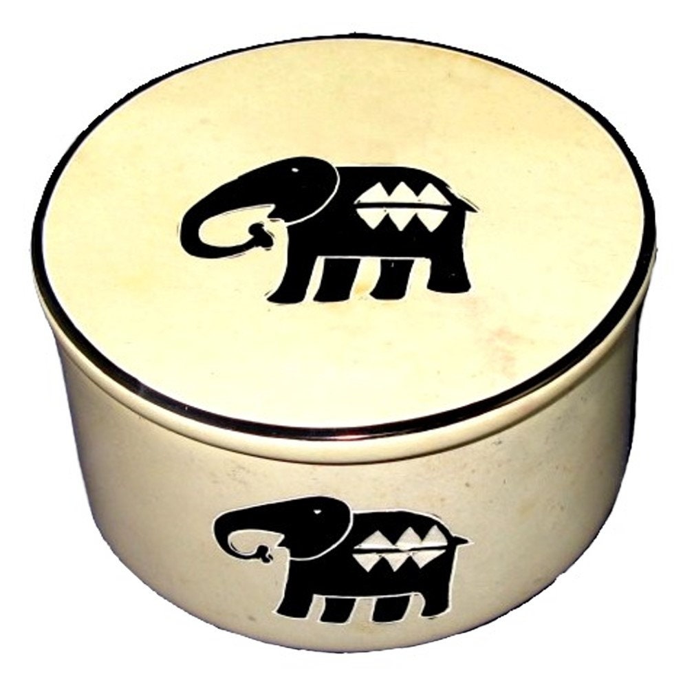 Handcrafted Stone African Elephant Stone Jewellery Box Trinket Box 10cm with Story-card