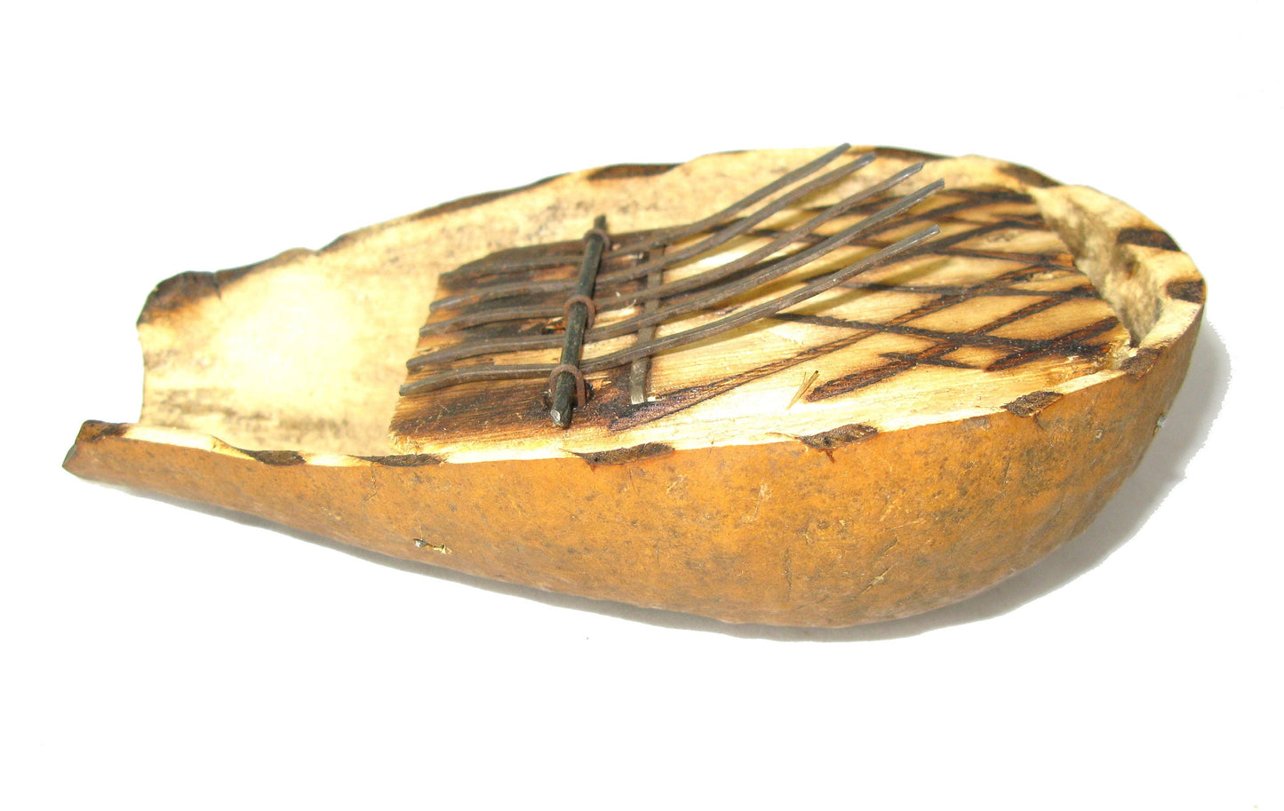Fair Trade African 5 Note Thumb Piano Kalimba Mbira Finger Piano - Hand crafted - Gourd Case - Tell Stories with Music