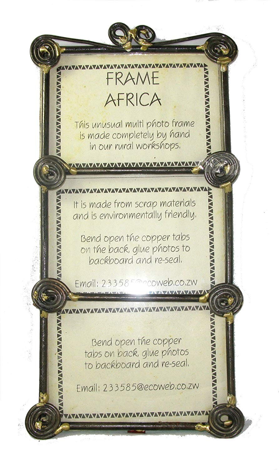African Circle of Life Hand Made African Multi Photo Frame Recycled Metal Single Double Triple Photo Frame 6x4 inch photos