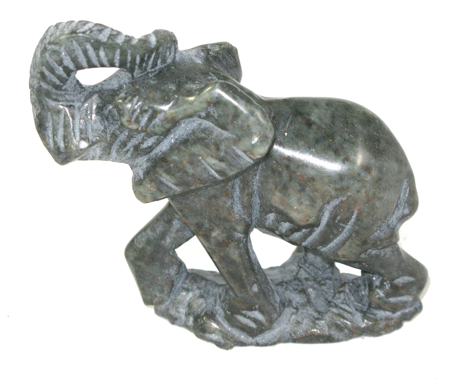 Elephant Sculpture in Serpentine Stone 10 cm Collectible African Shona Tribe Sculpture  with Story-card