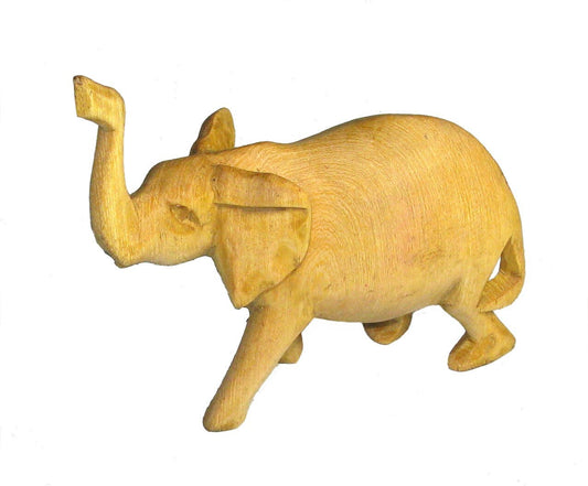 African Hand Carved Wooden Elephant - 7 inch / 18cm with Storycard
