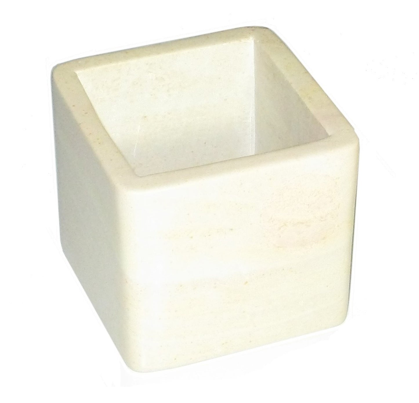 Natural Stone Cube Plant Pot/Kitchen Utility Pot Natural Design 4 inch 10 cm Soapstone with Storycard