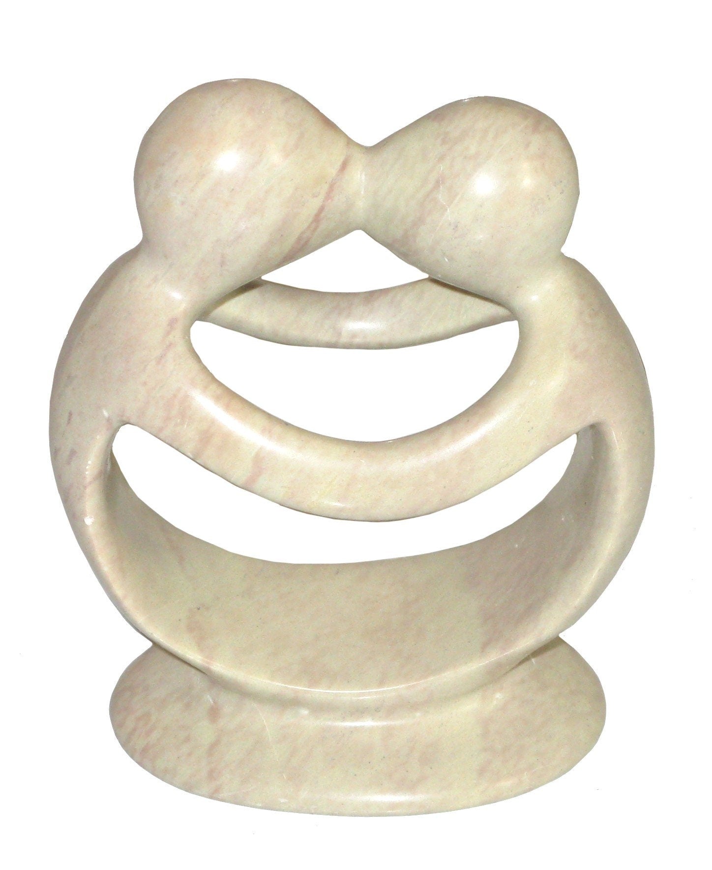 Kissing Lovers - created by hand from a single stone - Valentine lovers in 10 cm / 4 inch with Storycard - FriendlyTradingCo