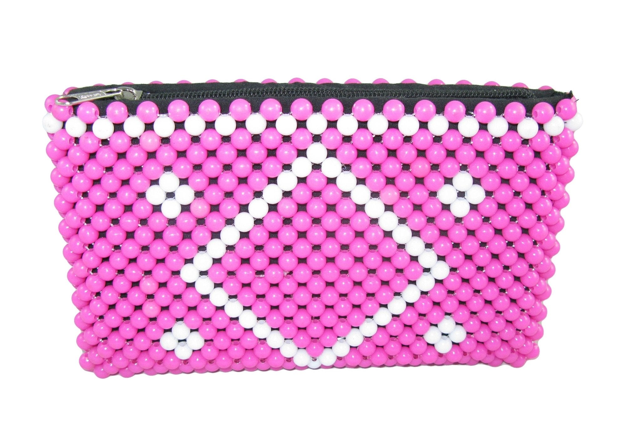 Maassai Design Beaded Leather Fashion Purse Lined with Zipped Pocket Many Colours - FriendlyTradingCo