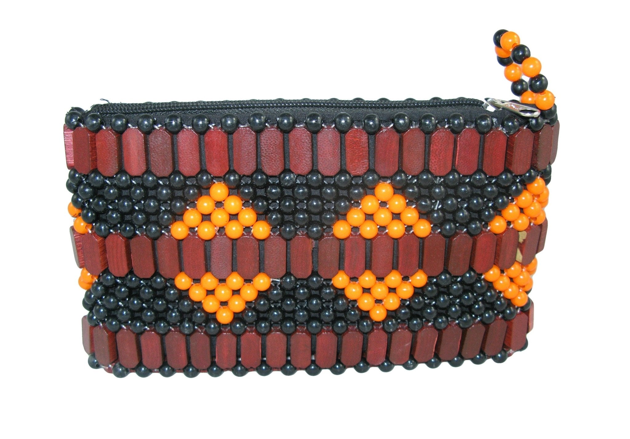 Maassai Design Beaded Leather Fashion Purse Lined with Zipped Pocket Many Colours - FriendlyTradingCo