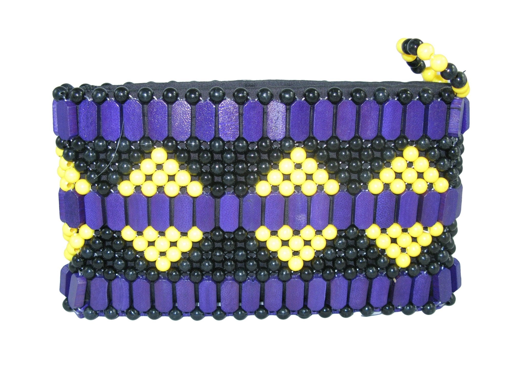 Maassai Design Beaded Leather Fashion Purse Lined with Zipped Pocket Many Colours - FriendlyTradingCo